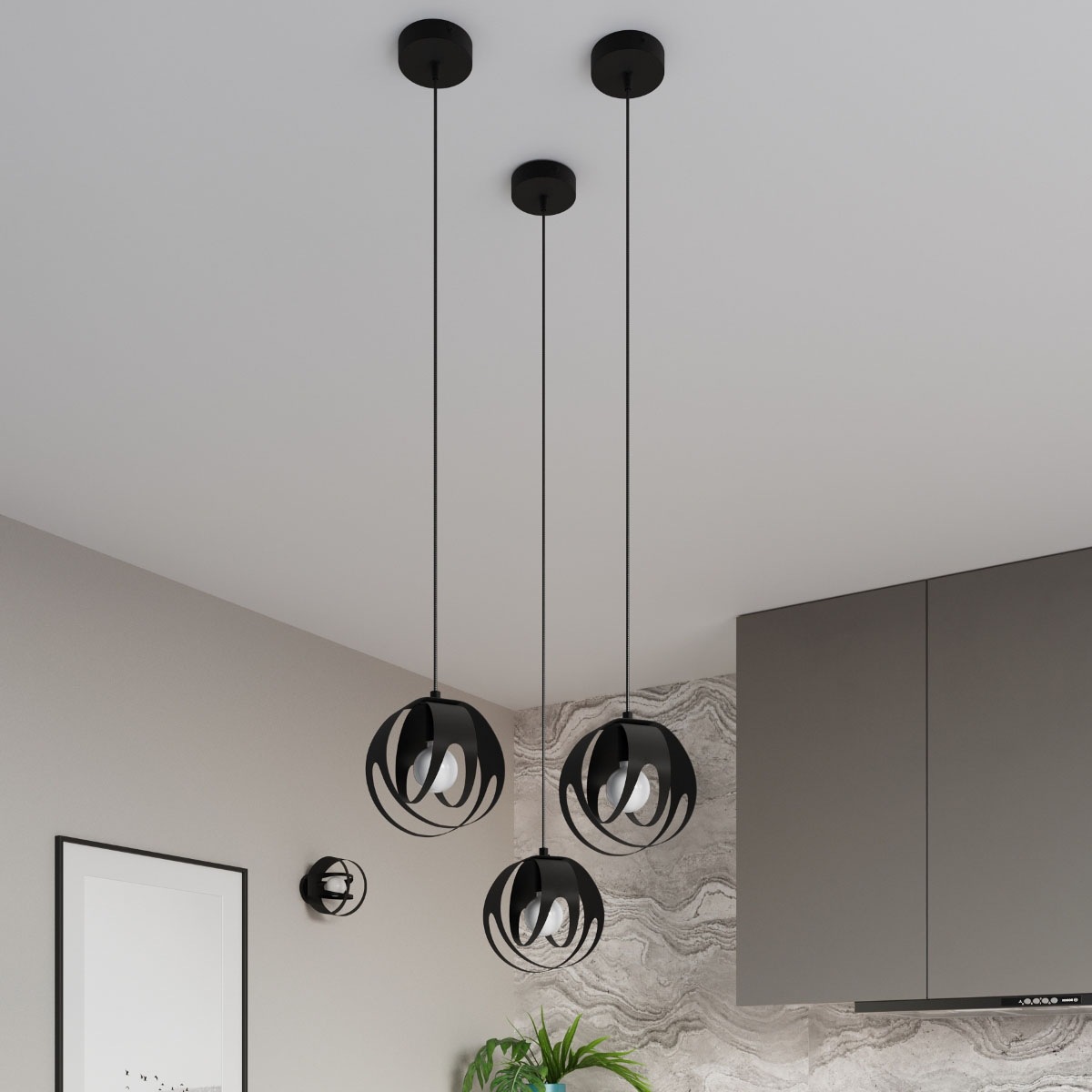 SOLLUX lighting Deckenleuchte »TULOS«, 1 flammig, Leuchtmittel E27 | ohne Leuchtmittel, Verteiltes Licht