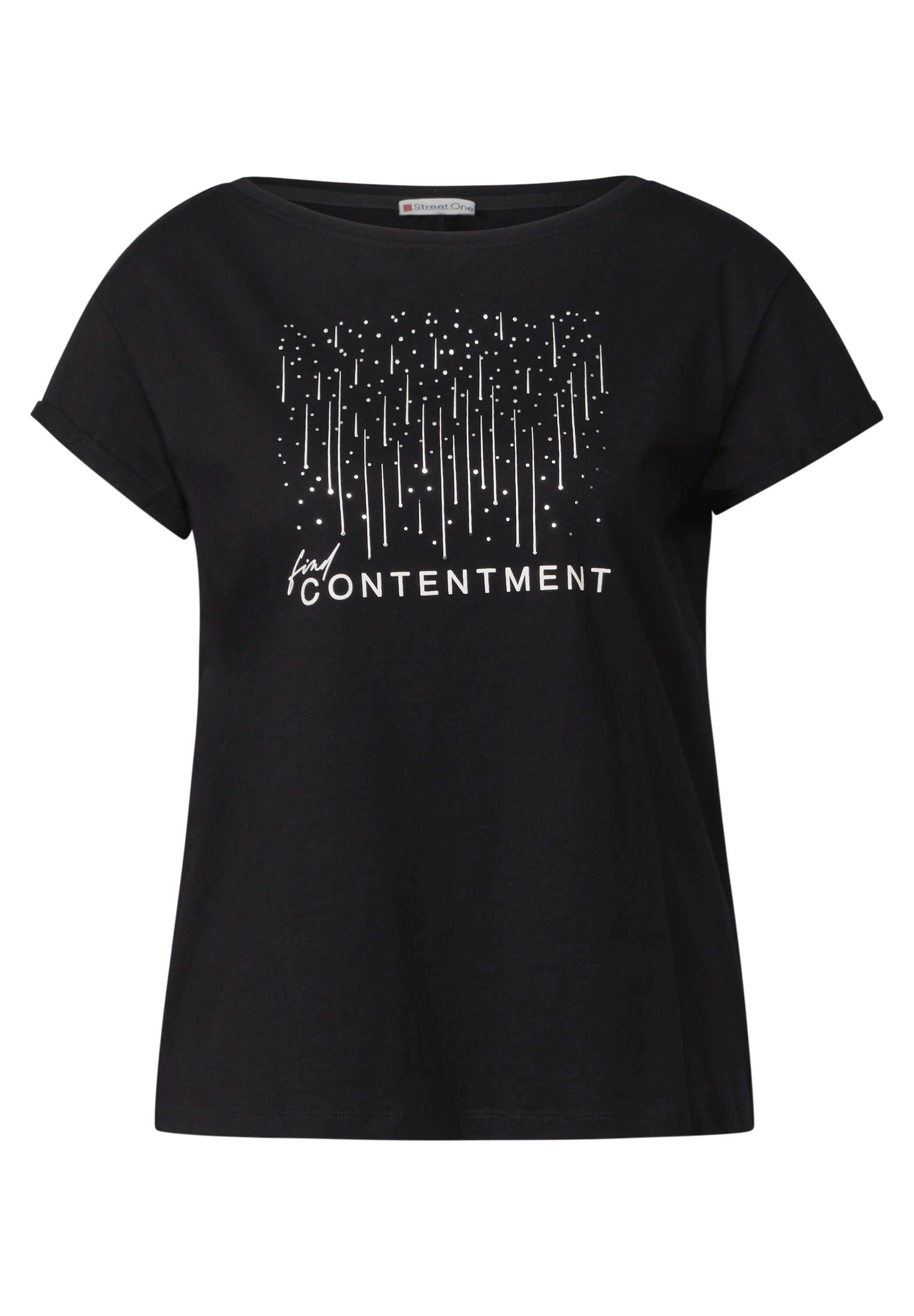 STREET ONE Print-Shirt, mit Seitlichen Einschlitzen am Saum
