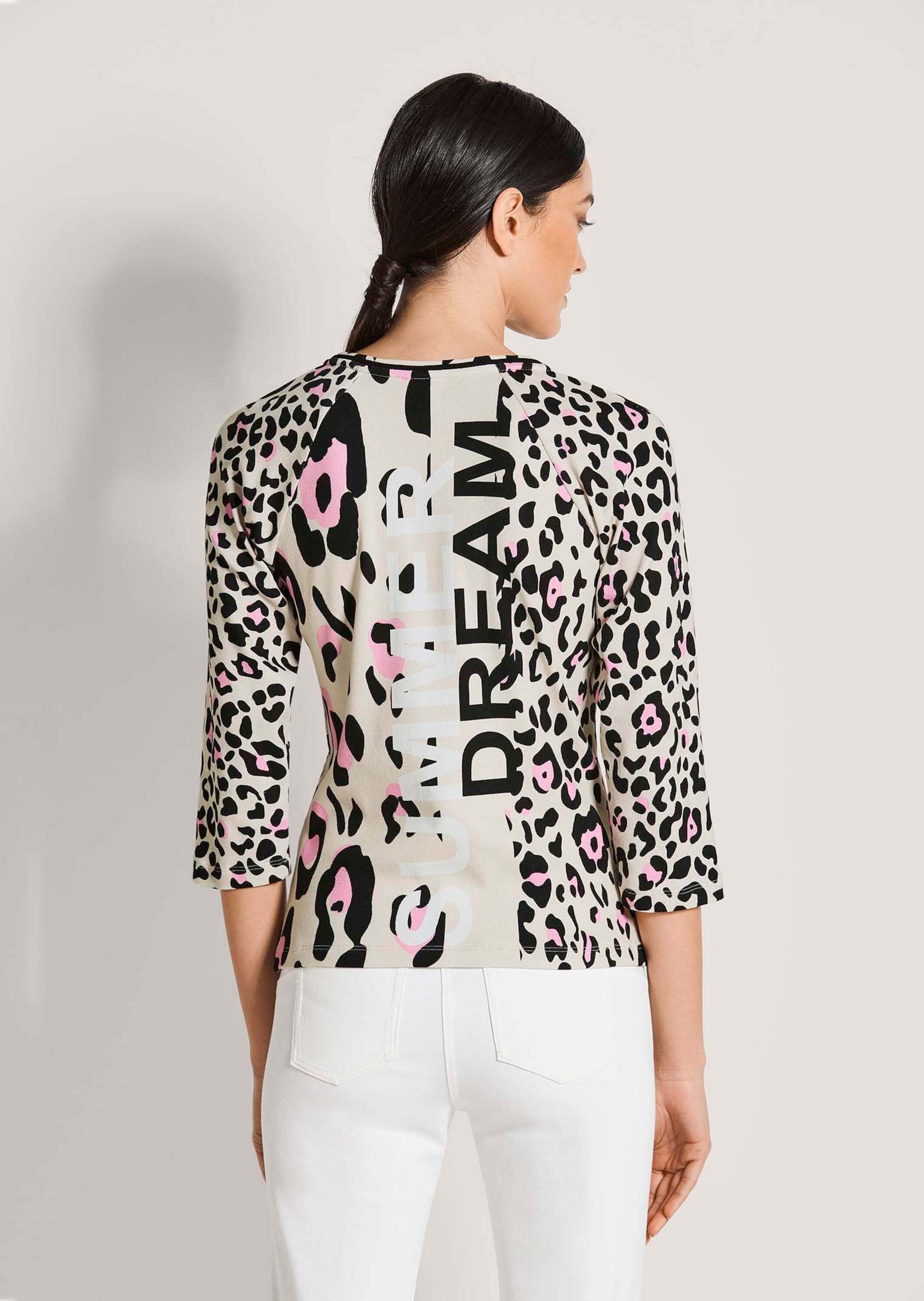 MADELEINE Langarmshirt »Shirtjacke Sportiver Halbarm Shirtblazer mit Print« Rippenqualität