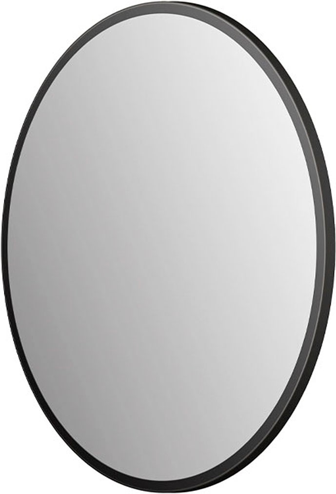 Talos Badspiegel "Picasso schwarz Ø 25 cm", hochwertiger Aluminiumrahmen