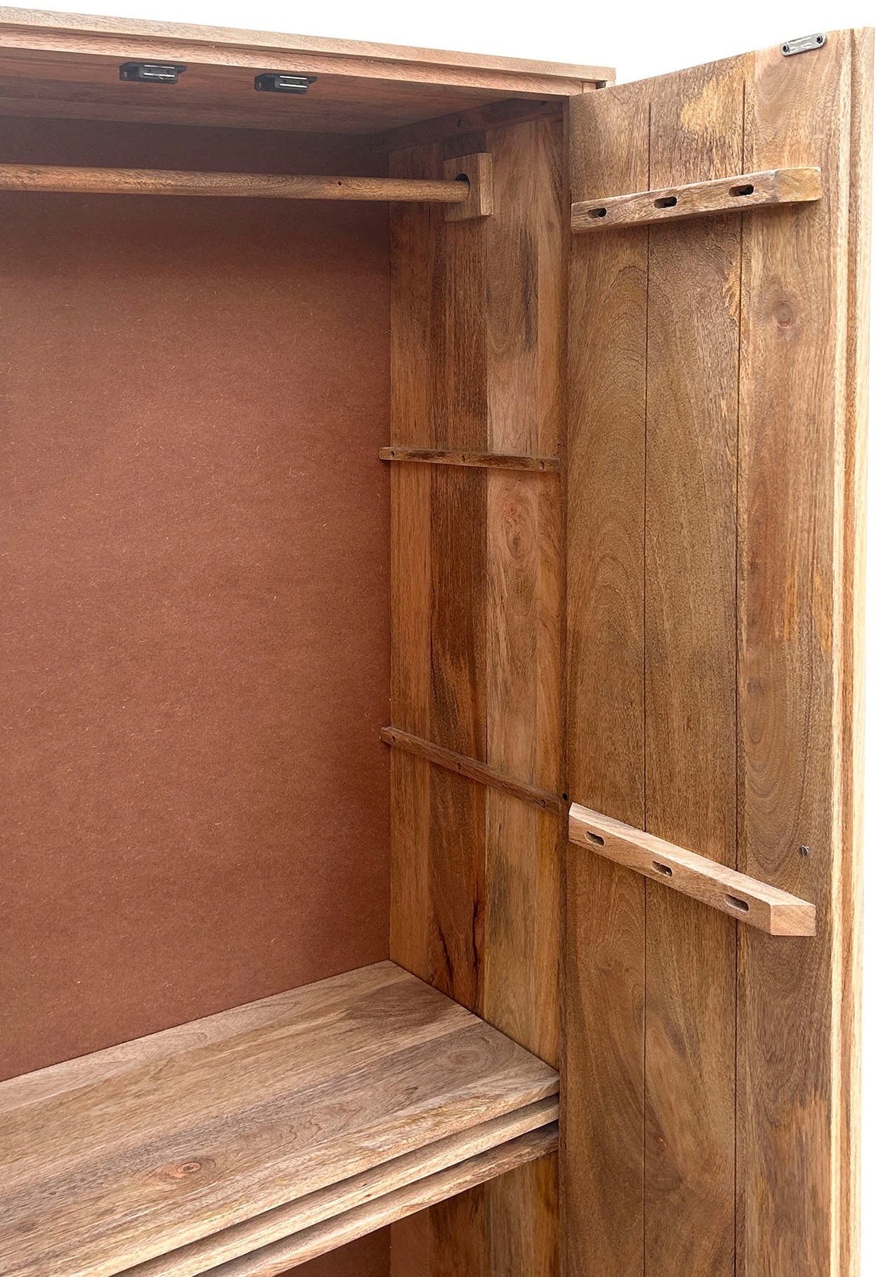 SIT Garderobenschrank »Schrank – Massivholz‑Flurschrank mit variabler Kleiderstange« 1 Stk. tlg. Massivholz‑Garderobenschrank mit variabler Kleiderstange & Böden