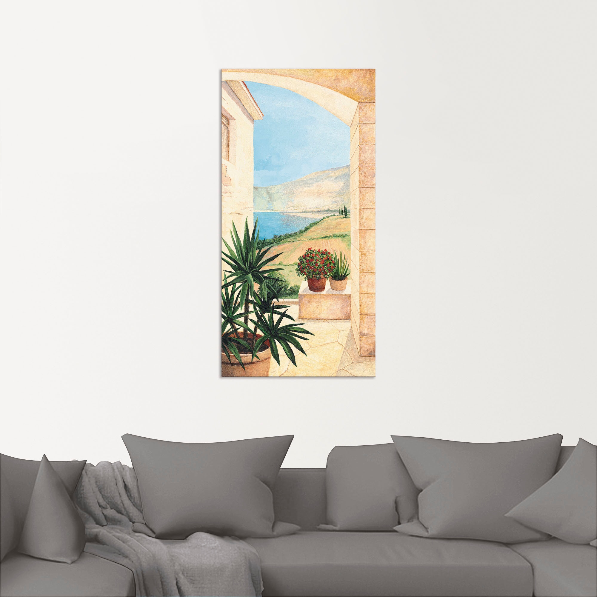 Artland Wandbild »Blick auf Toskanalandschaft«, Fensterblick, (1 St.), als Alubild, Outdoorbild, Leinwandbild, Poster, Wandaufkleber