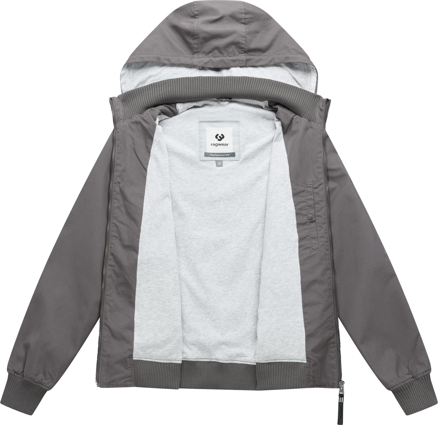 Outdoorjacke RAGWEAR "Crusien Hood YOUMODO", Gr. XL (54), grau, Obermaterial: 65% Baumwolle, 35% Polyester; Innenfutter: 100% Baumwolle; Ärmelfutter: 100% Polyester, gerade hüftbedeckend, hoch geschlossener Ausschnitt, Rippstrickbündchen, Jacken Outdoorja 3