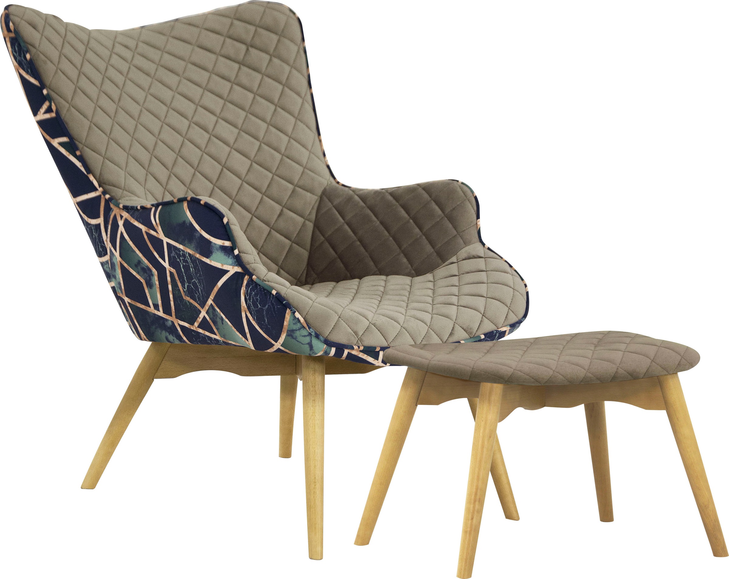 Home affaire Sessel "Duke Print" Karoprägung im Sitzbereich und Dekostoff a günstig online kaufen