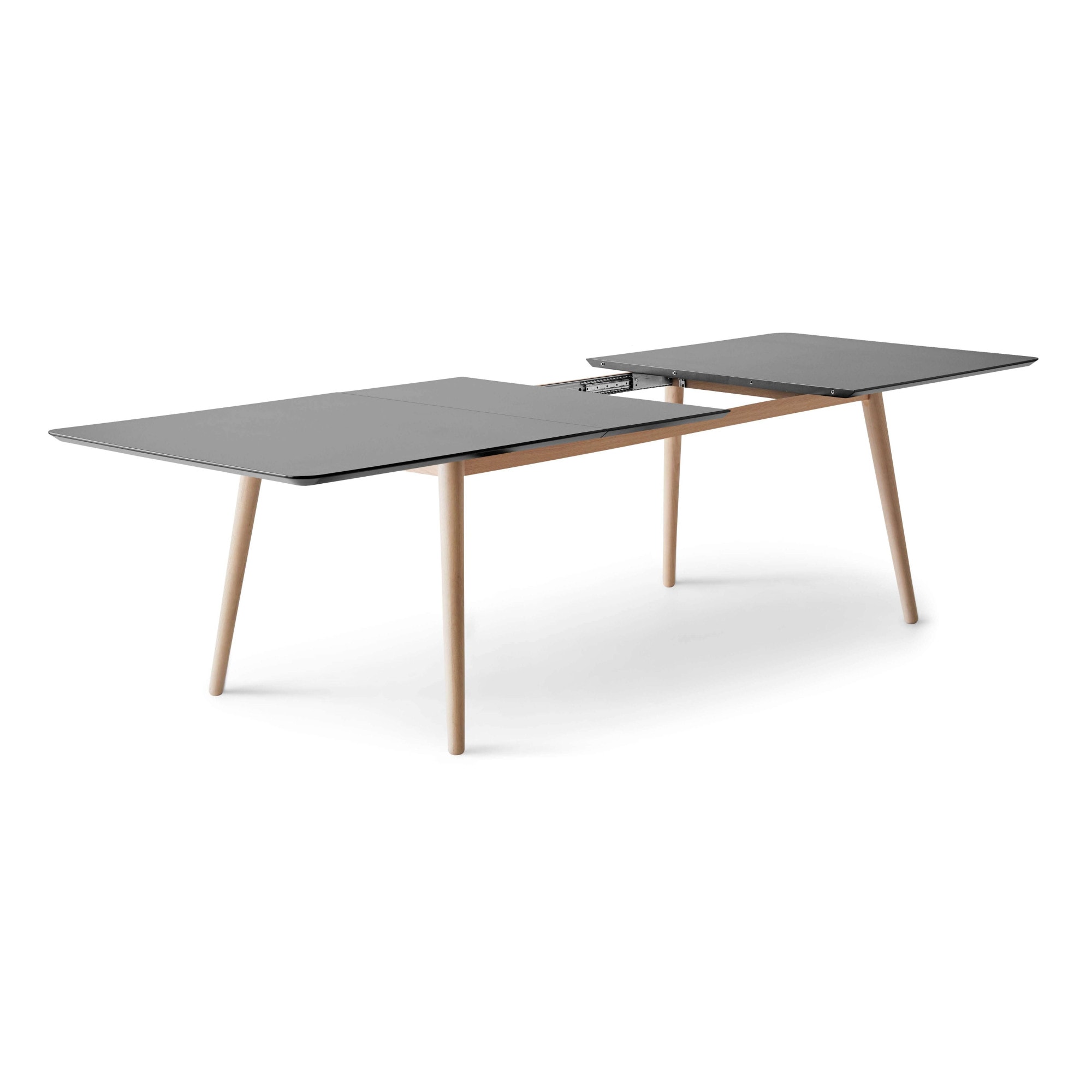 Hammel Furniture Esstisch »Meza Designtisch mit Auszugsfunktion und 2 Einlegeplatten«, abgerundete Tischplatte MDF, Massivholzgestell, in zwei Breiten