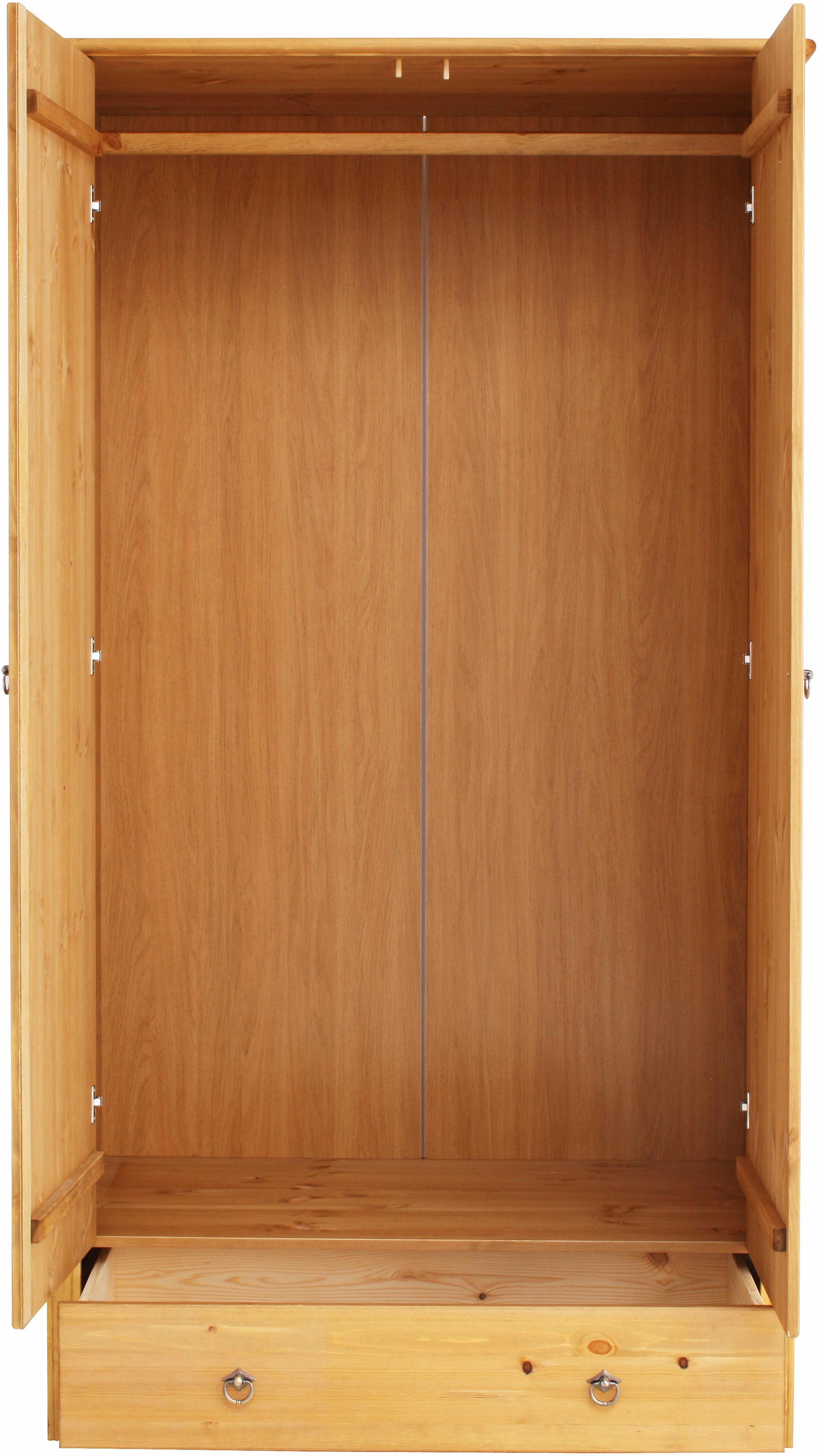 Thumbnail - Home affaire Kleiderschrank "Hugo", (3 Breiten: 106/200/245 cm H/T ca. 190/58 cm), aus massiver Kiefer im Landhausstil, ...