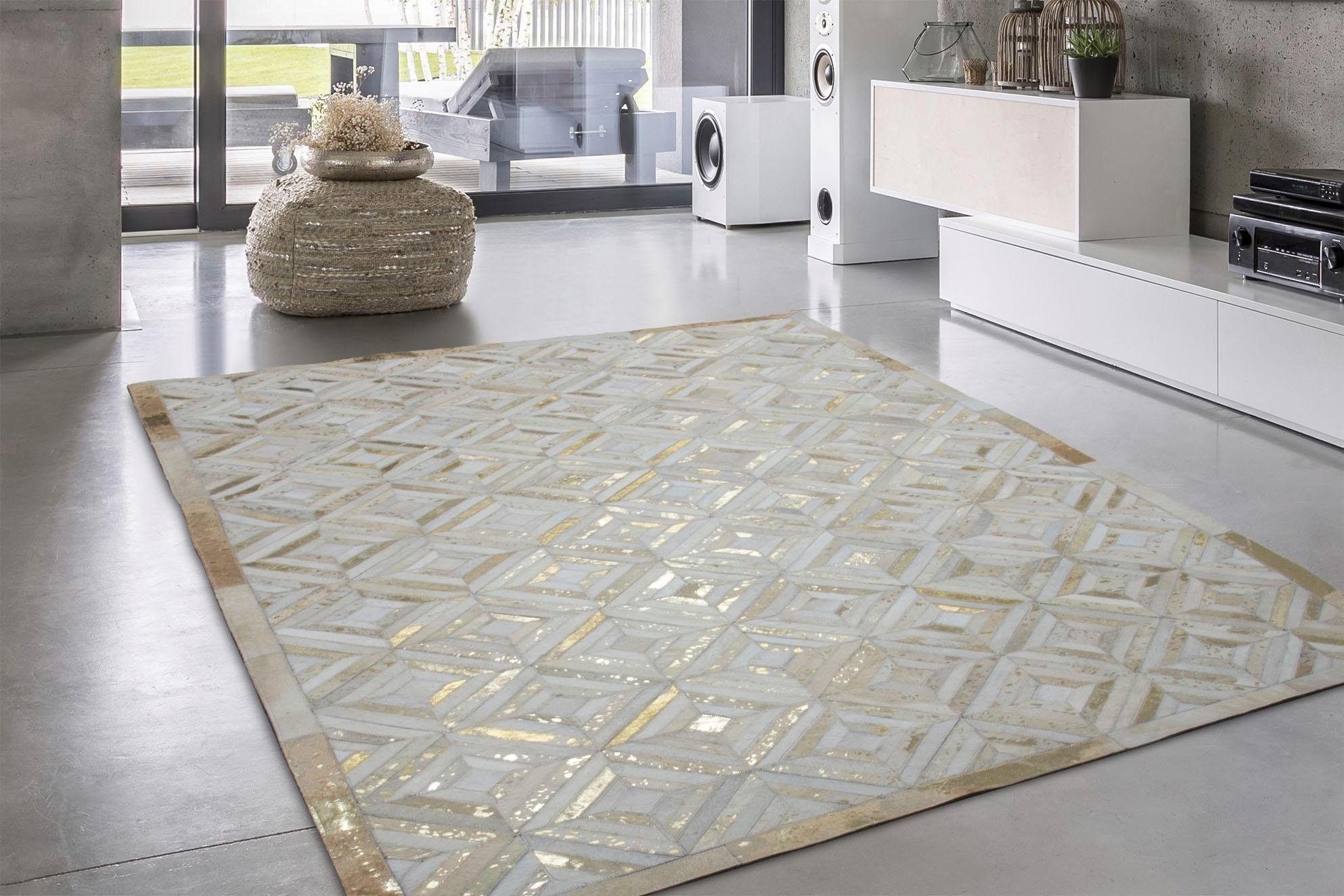 calo-deluxe Fellteppich »Scarllet 410«, rechteckig, 8 mm Höhe, echtes Rinderfell, Wohnzimmer