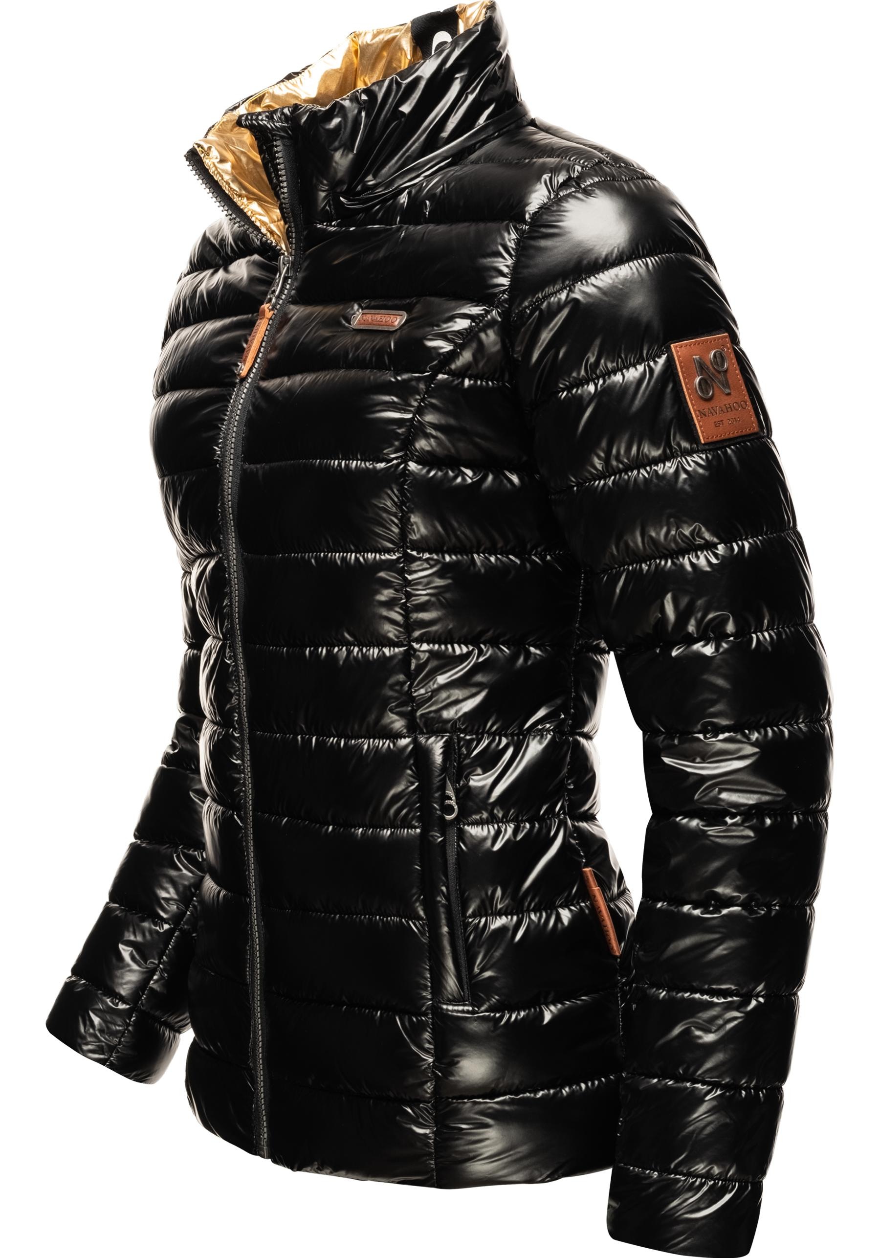 Navahoo Steppjacke »Aurelianaa«, mit Kapuze, edle Winterjacke in metallic Optik mit abnehmb. Kapuze