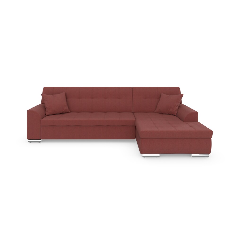 DOMO collection Ecksofa Treviso, wahlweise mit Bettfunktion, incl. Zierkissen