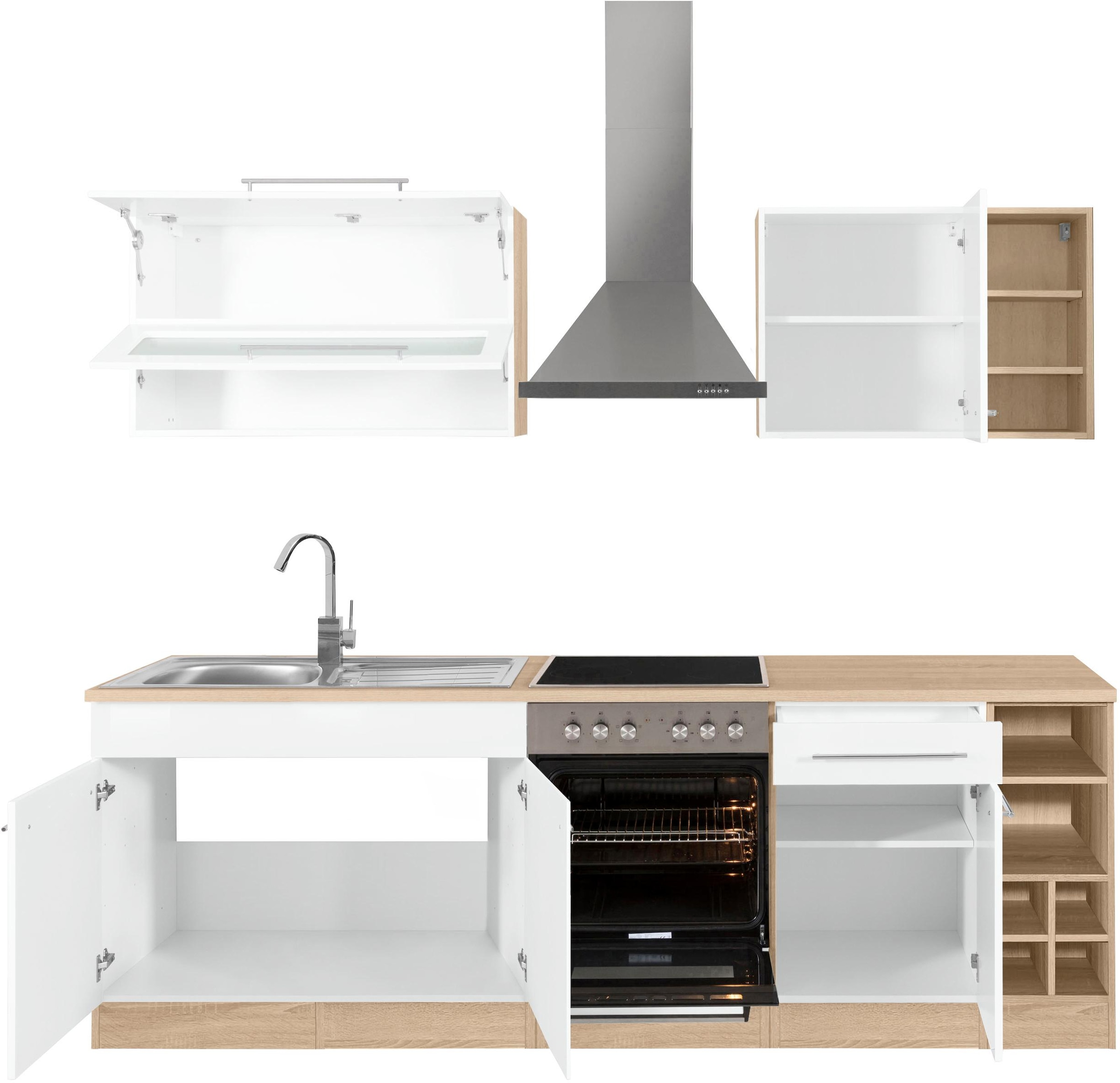 KOCHSTATION Küchenzeile »KS-Eton«, mit E-Geräten, Breite 240 cm