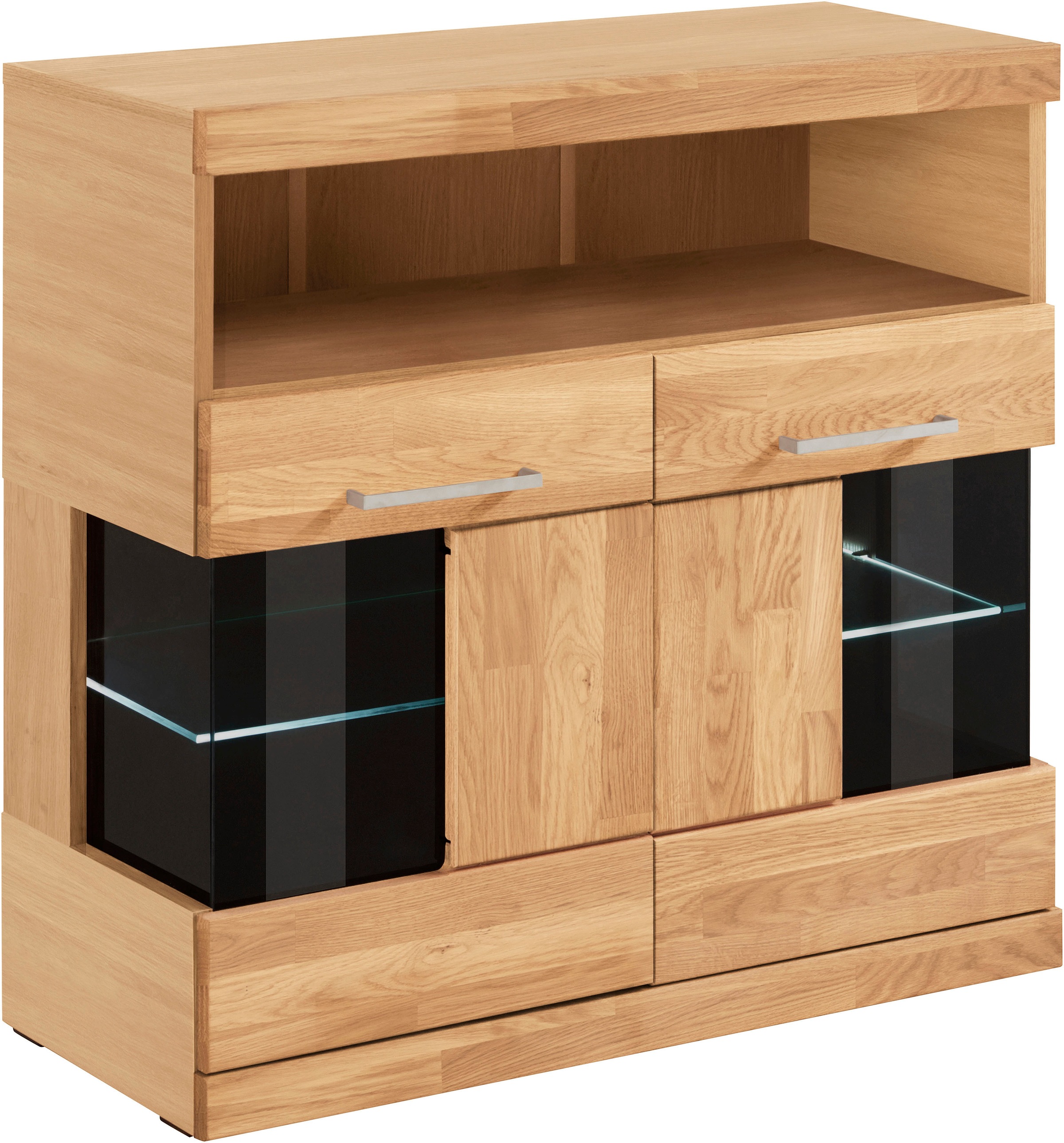 Home affaire Kommode "Ribe 85cm breit,35 cm tief, Fronten Massivholz,2 Türe günstig online kaufen