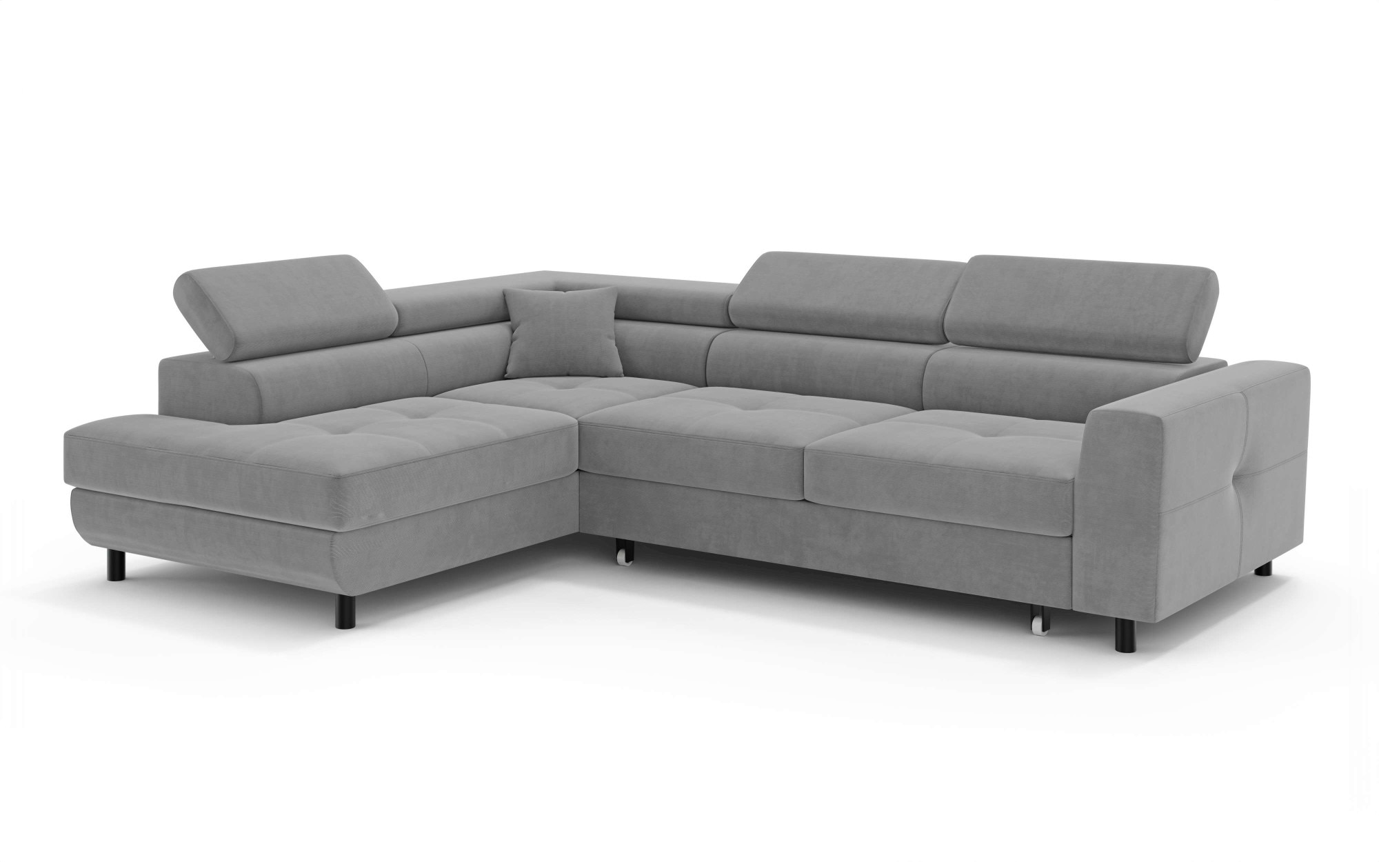 OTTO home Ecksofa »AADEN Schlafsofa mit verstellbaren Kopfstützen, B/T/H: 254/199/90 cm«, mit Bettfunktion und Bettkasten, Ottomane rechts/links bestellbar