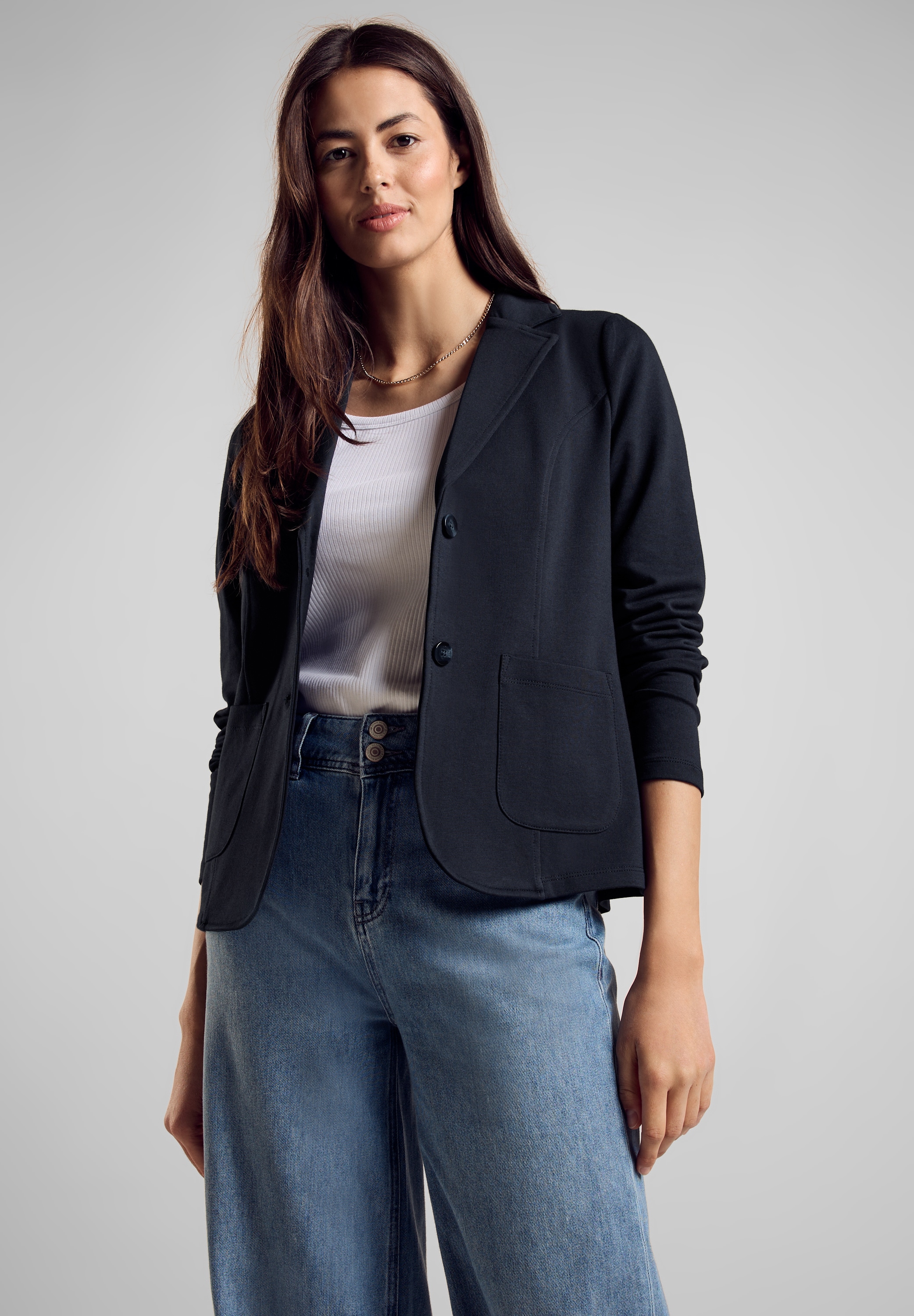 STREET ONE Sweatblazer, aus Baumwolle mit Stretchanteil