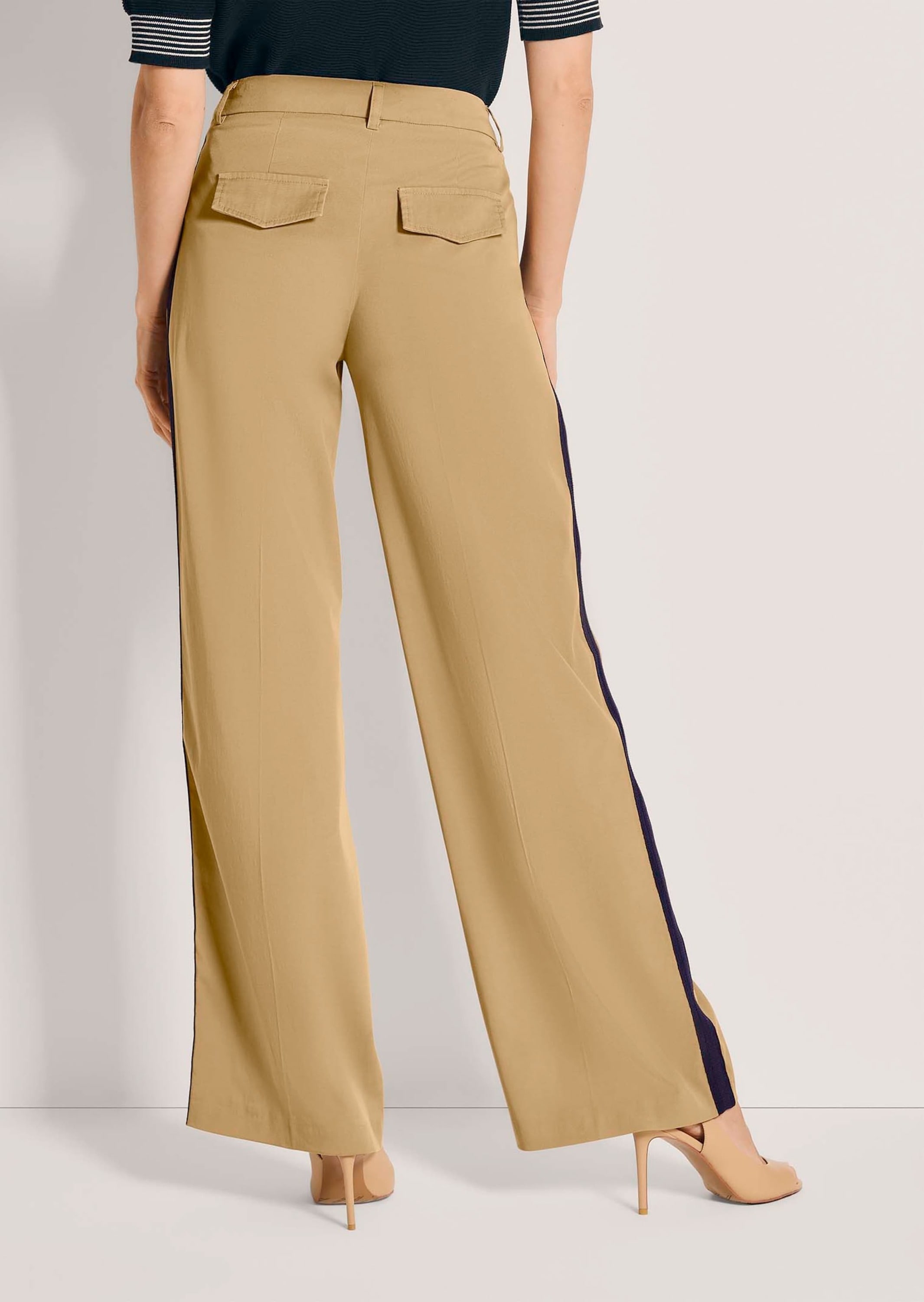 MADELEINE Palazzohose »Jerseyhose Baumwollhose mit Galonstreifen«