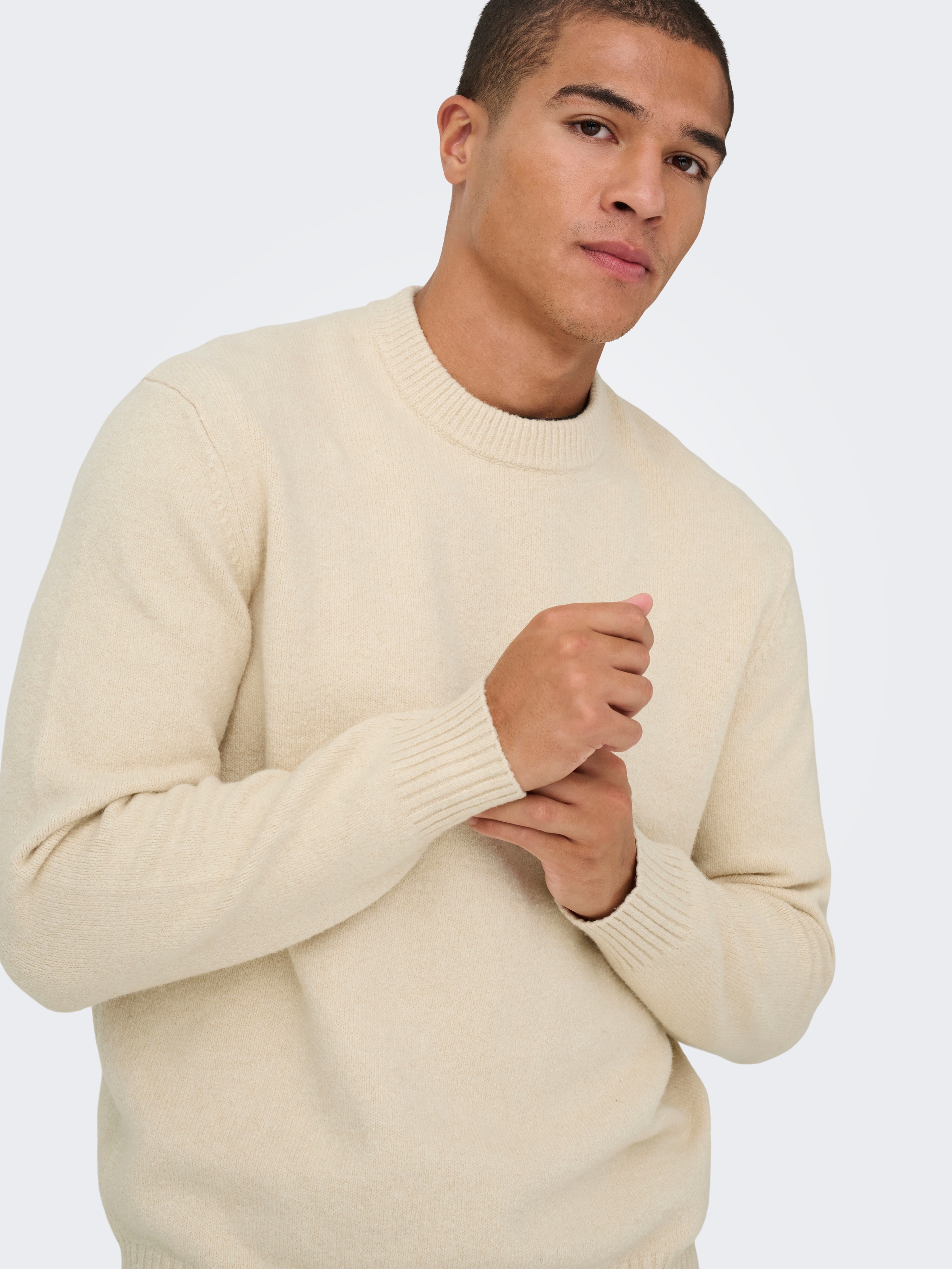 ONLY & SONS Rundhalspullover "ONSJAMES RLX CREW KNIT" Baumwollmischung, rel günstig online kaufen