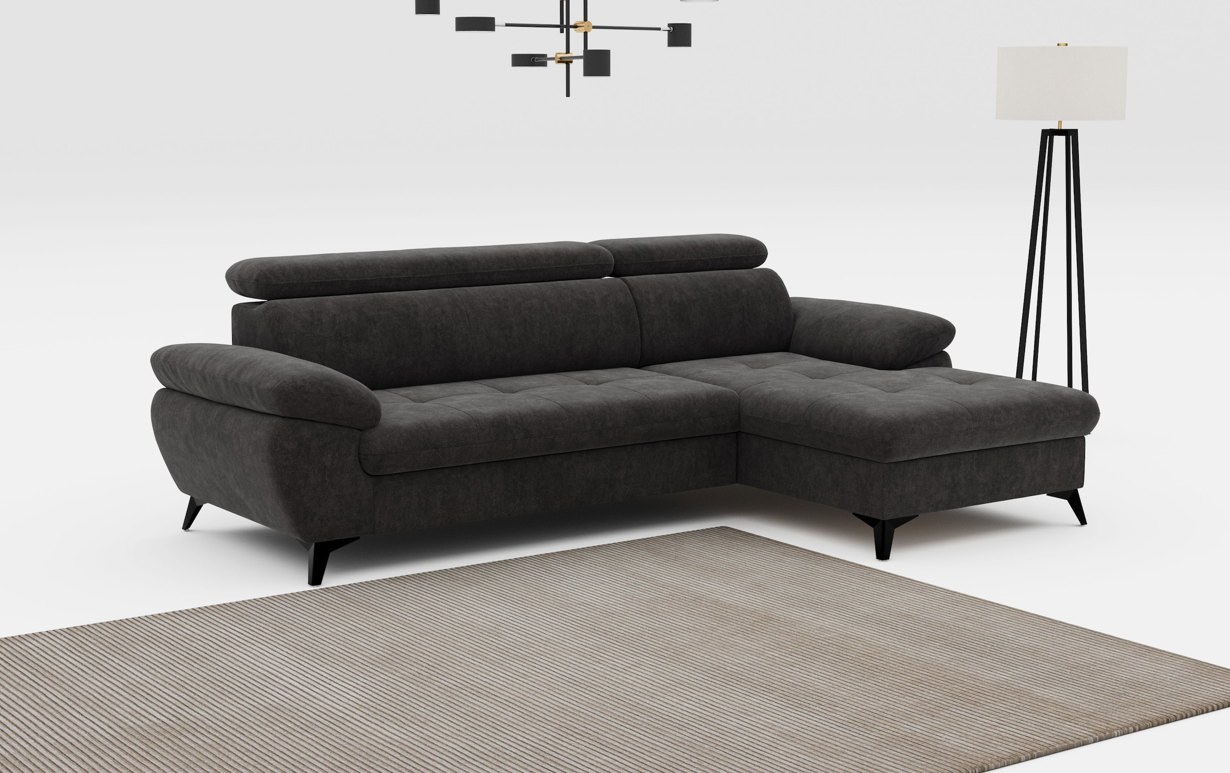 COTTA Ecksofa "Hudson" optional mit Schlaffunktion und XL Bettkasten, Liegefläche 190x119cm