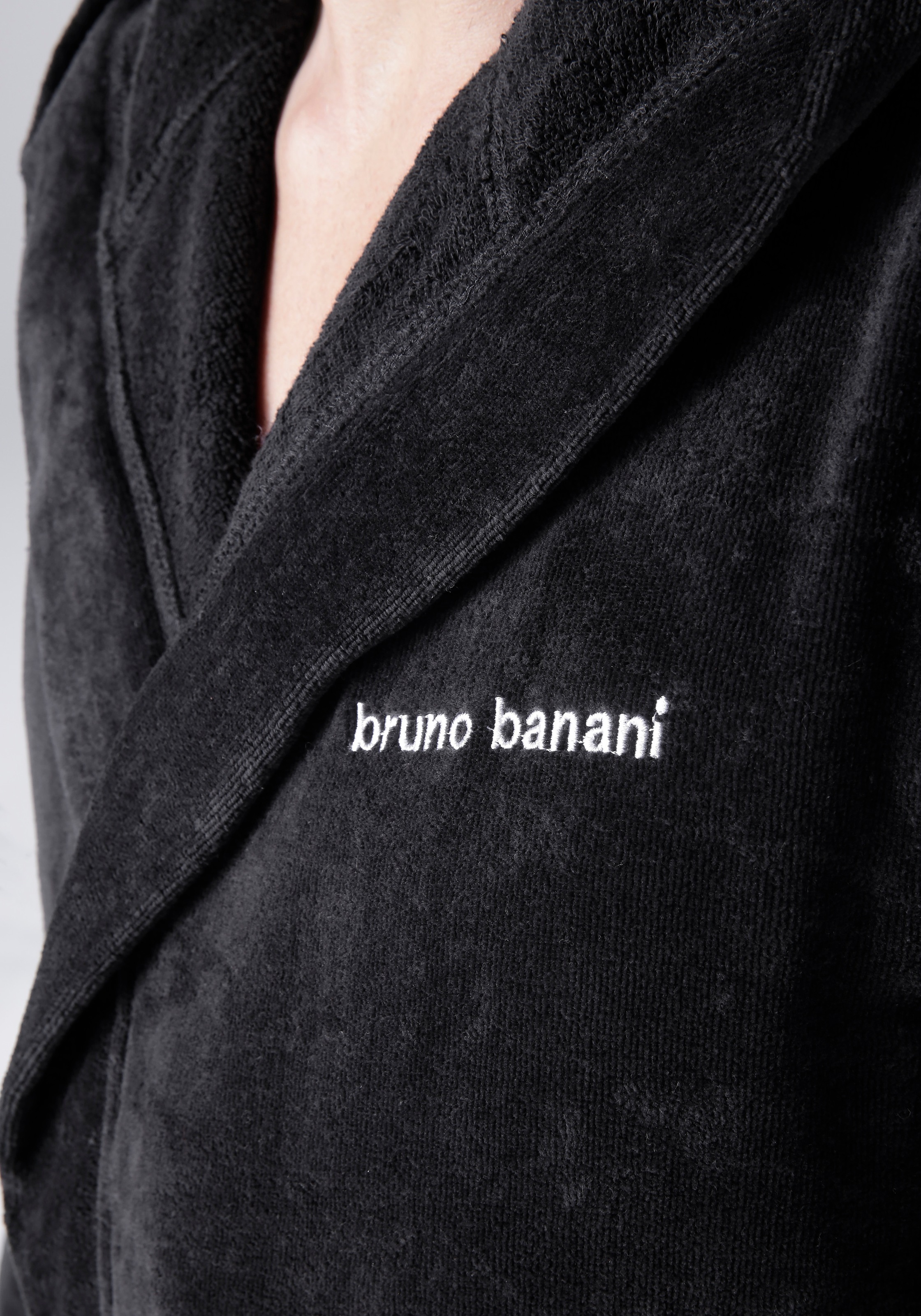 Bruno Banani Unisex-Bademantel »Daniel, ideal für Sauna & Spa, Hotelbademantel, Morgenmantel«, (1 St.), Damen & Herren Bademantel, lang, mit Taschen, S-5XL