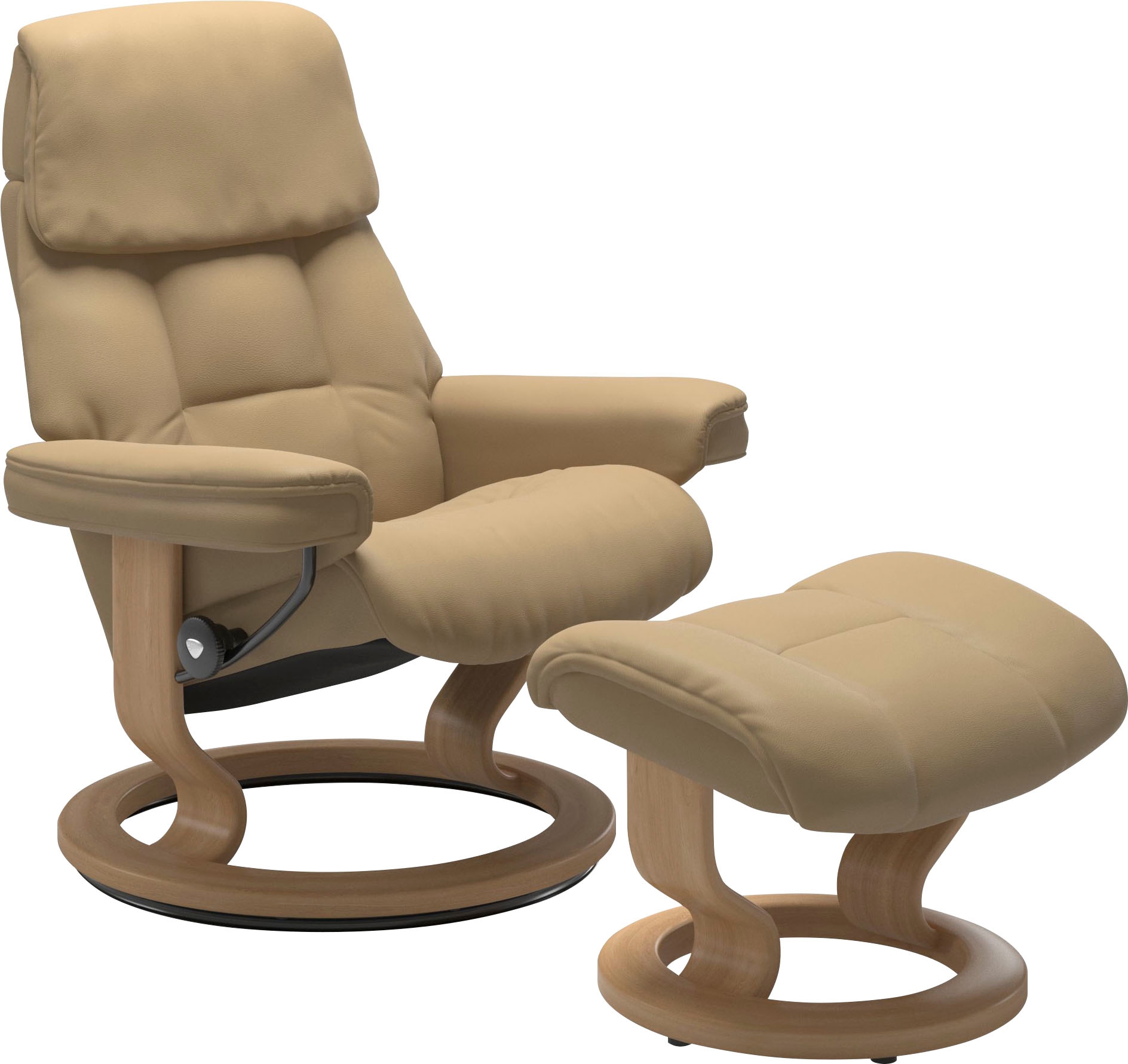 Stressless Relaxsessel "Ruby" Set, mit Classic Base, Größe L, Gestell Eiche, Wenge, Braun & Schwarz