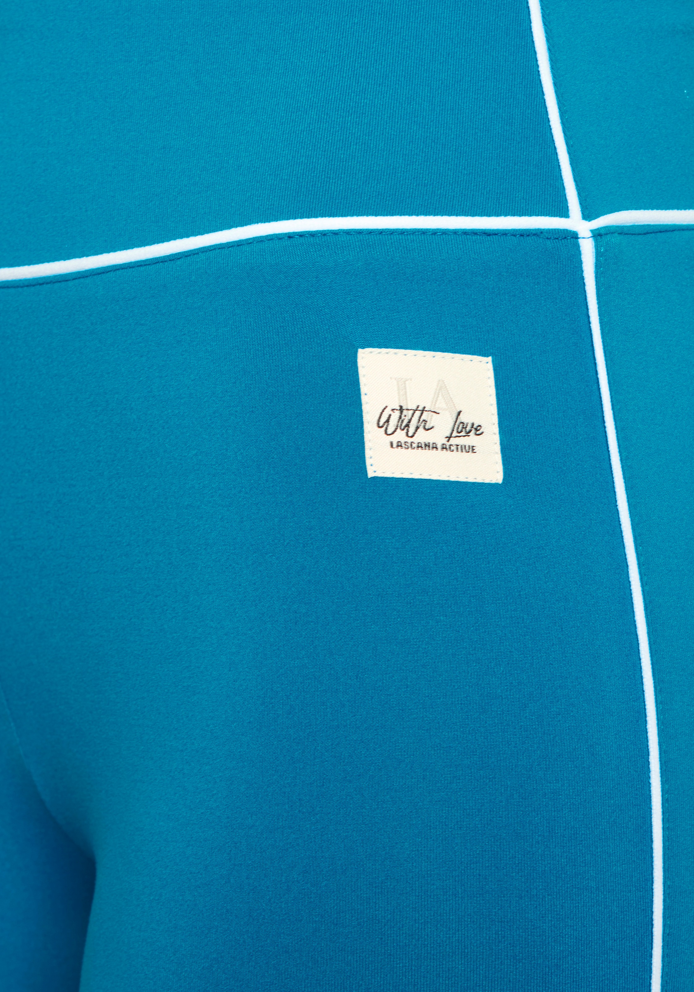 LASCANA ACTIVE Funktionsleggings  mit weißen Pipings