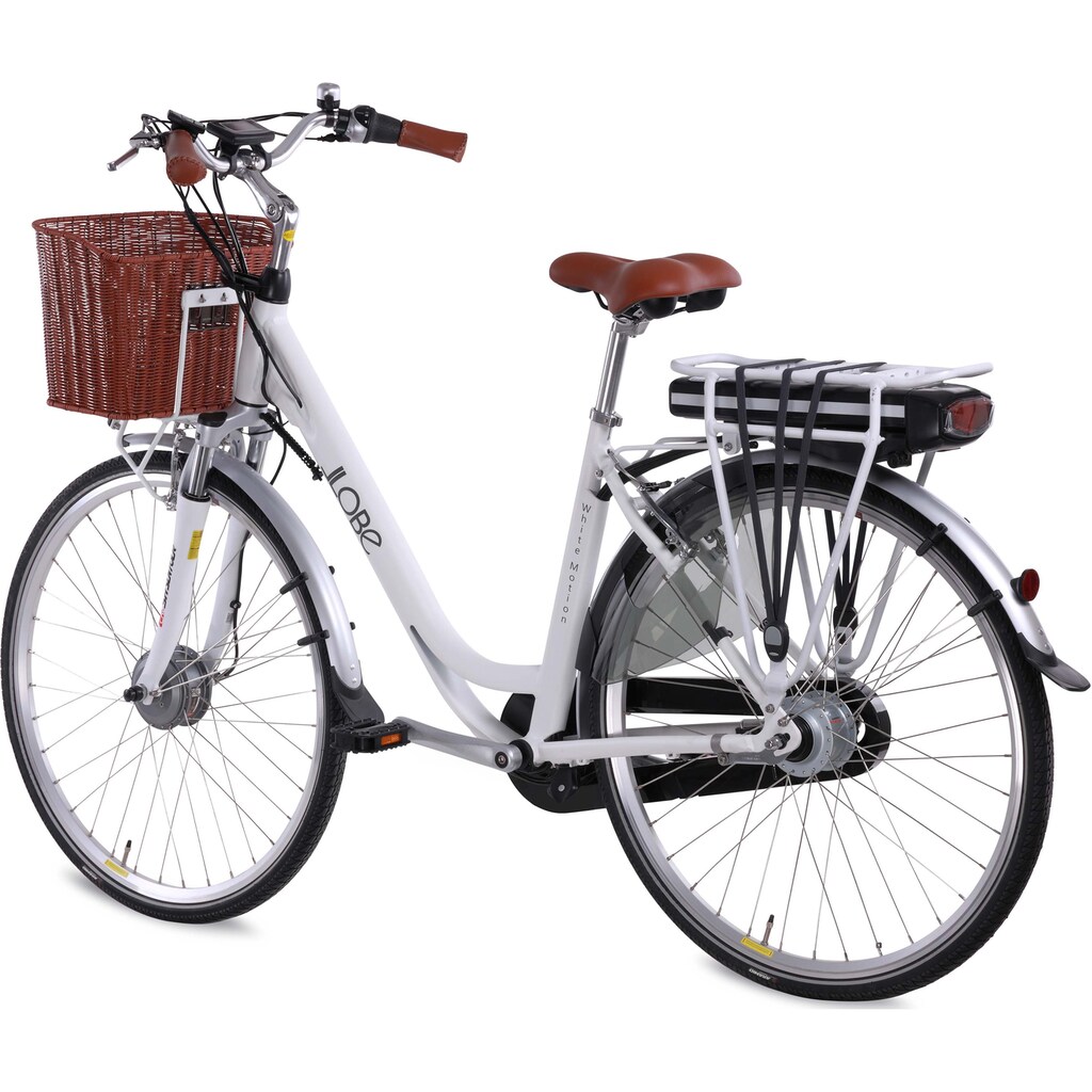 LLobe E-Bike »WhiteMotion 3.0, 15,6Ah«, 7 Gang, Shimano, Frontmotor 250 W