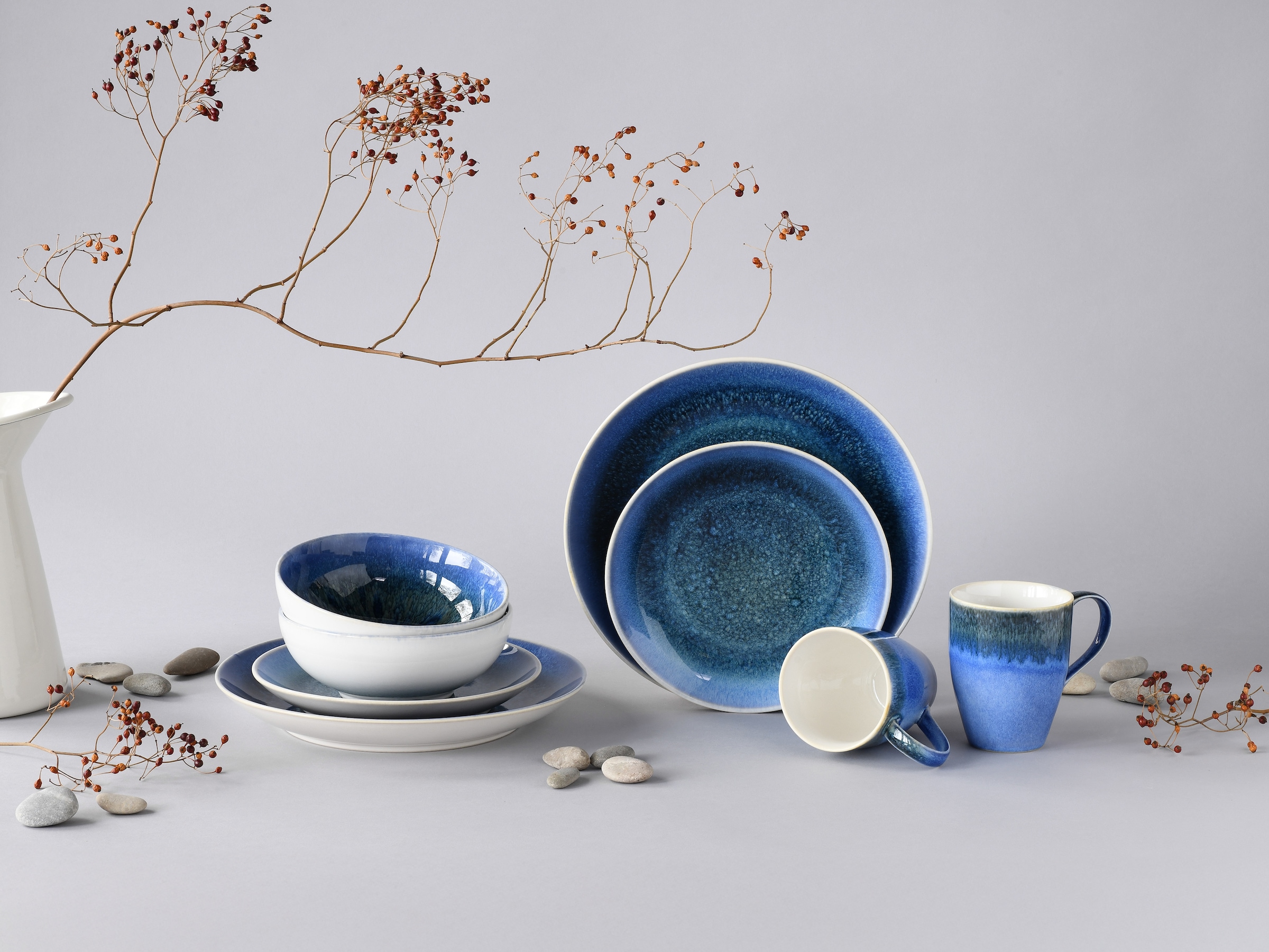 CreaTable Kombiservice »Caldera«, (Set, 8 tlg.), irisierende Glasur