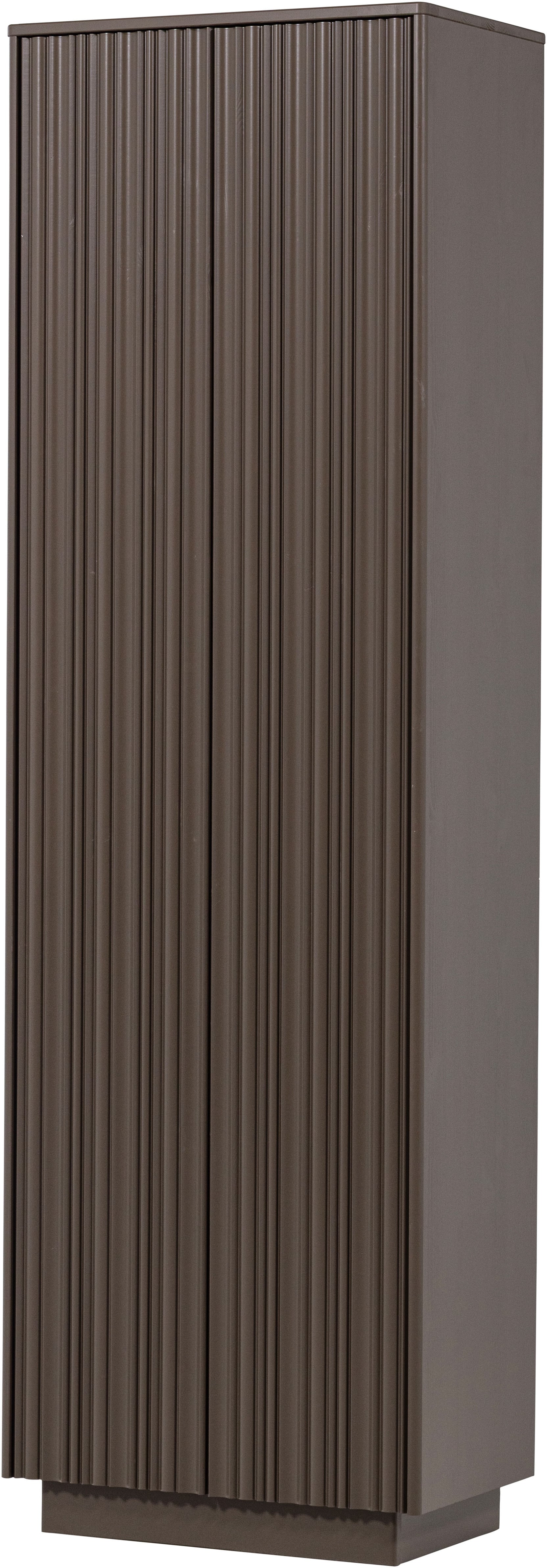 WOOOD Mehrzweckschrank "Nova FSC Mix Kiefernholz mit grafischen Relieftüren 67x40x215 cm" Tragkraft 15 kg pro Boden, einfach zu montieren, sichtbare Maserung