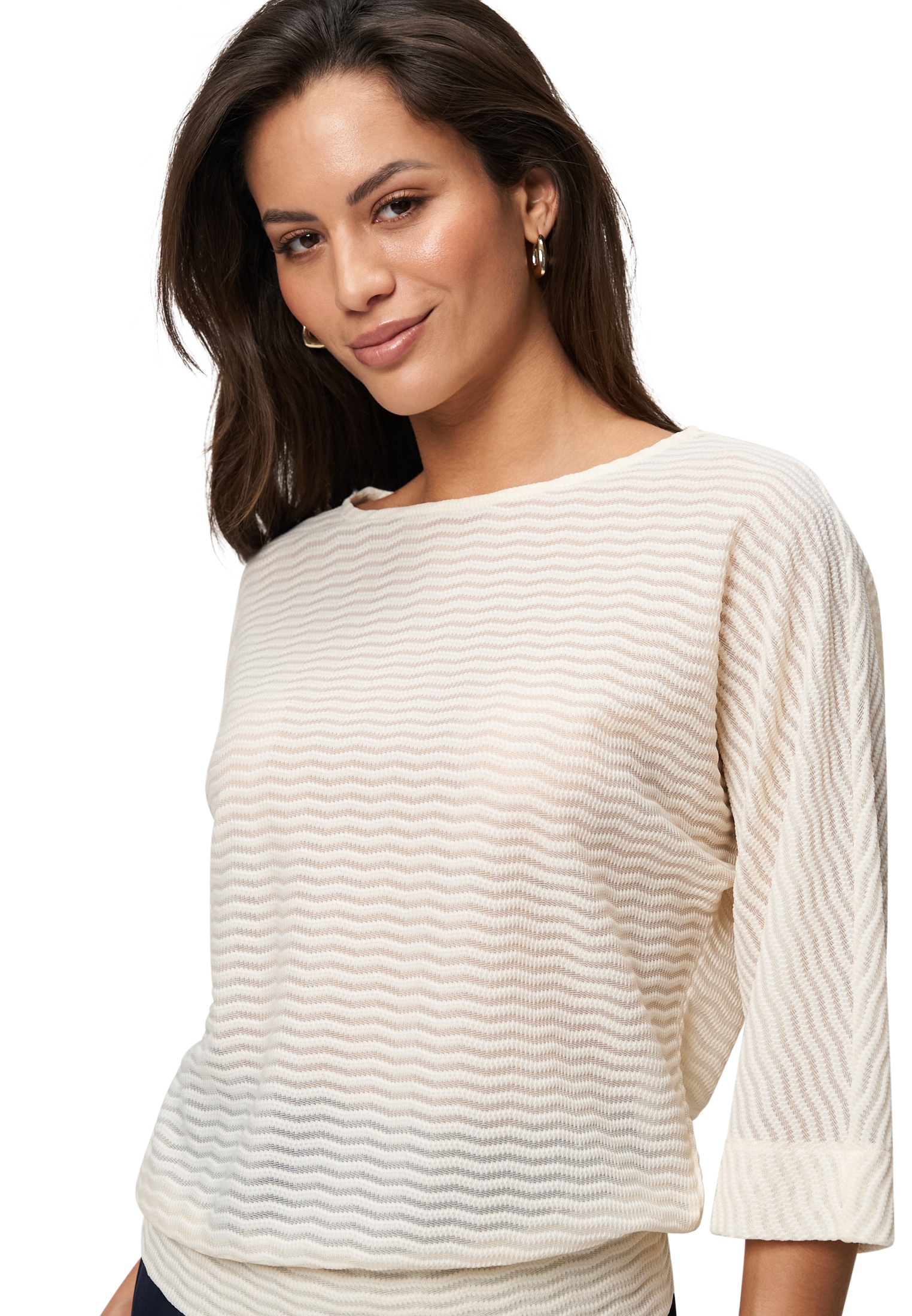 Zero Sweatshirt »zero Sweatshirt mit Strukturmuster«, strukturiert