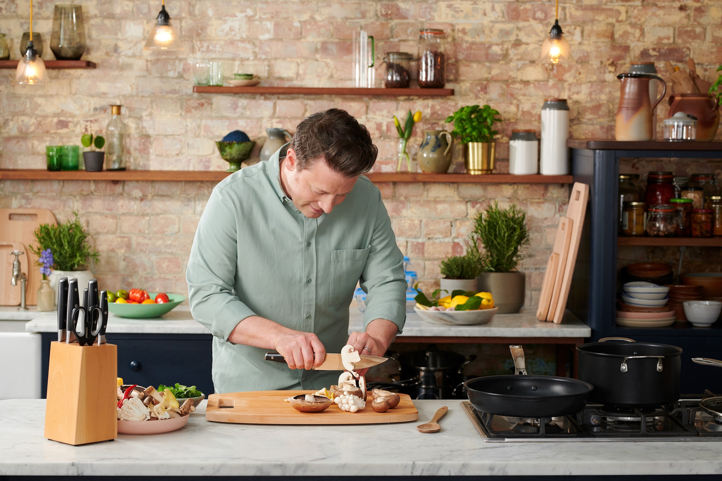 Tefal Bratpfanne kaufen cm Set Cooks »Jamie BAUR Oliver Oliver mit »Jamie Kochmesser« Classic« 28 | im