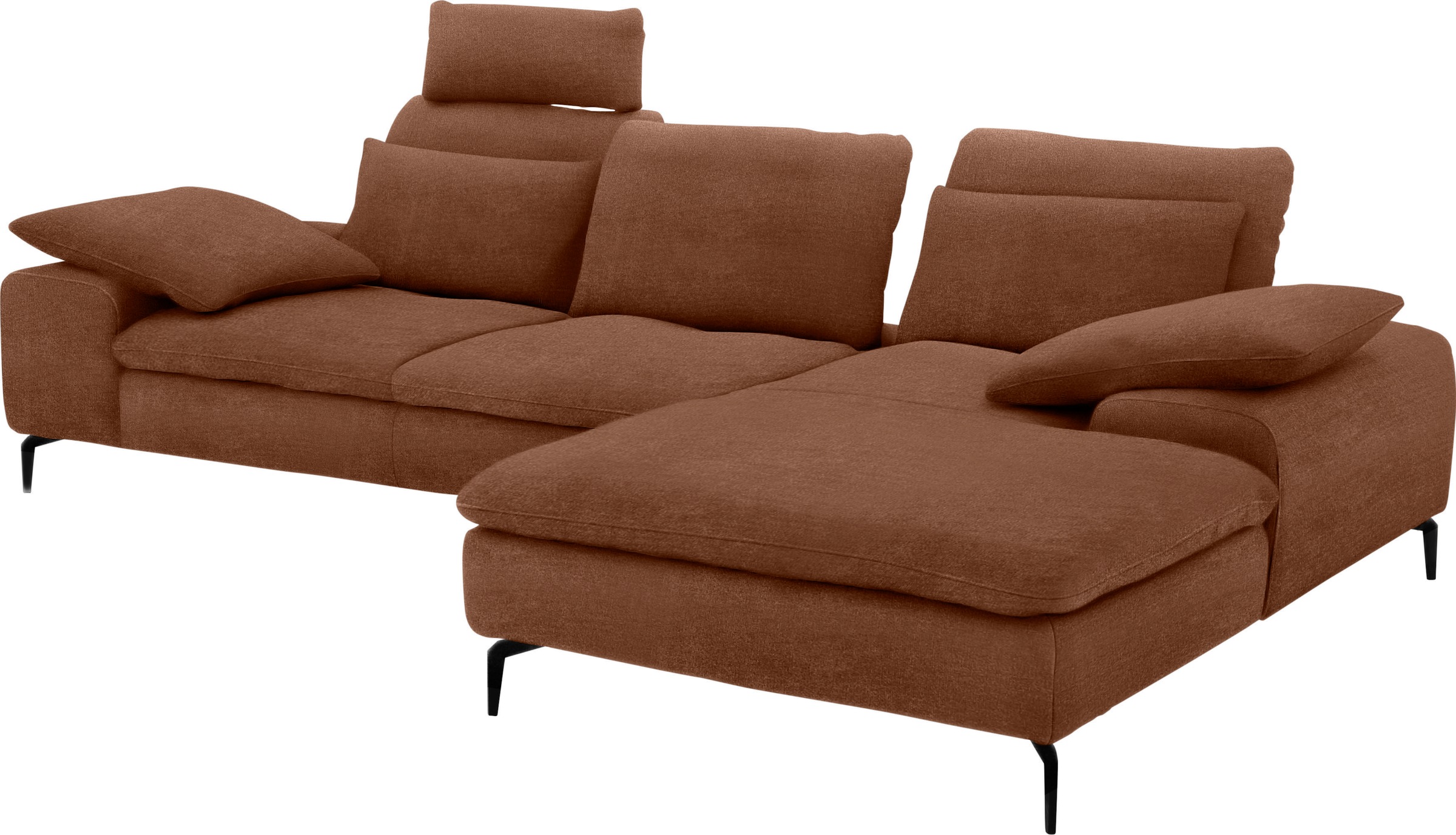 Ecksofa »valentinoo«, (Set), inklusive Hocker, mit Sitztiefenverstellung, Breite 299 cm