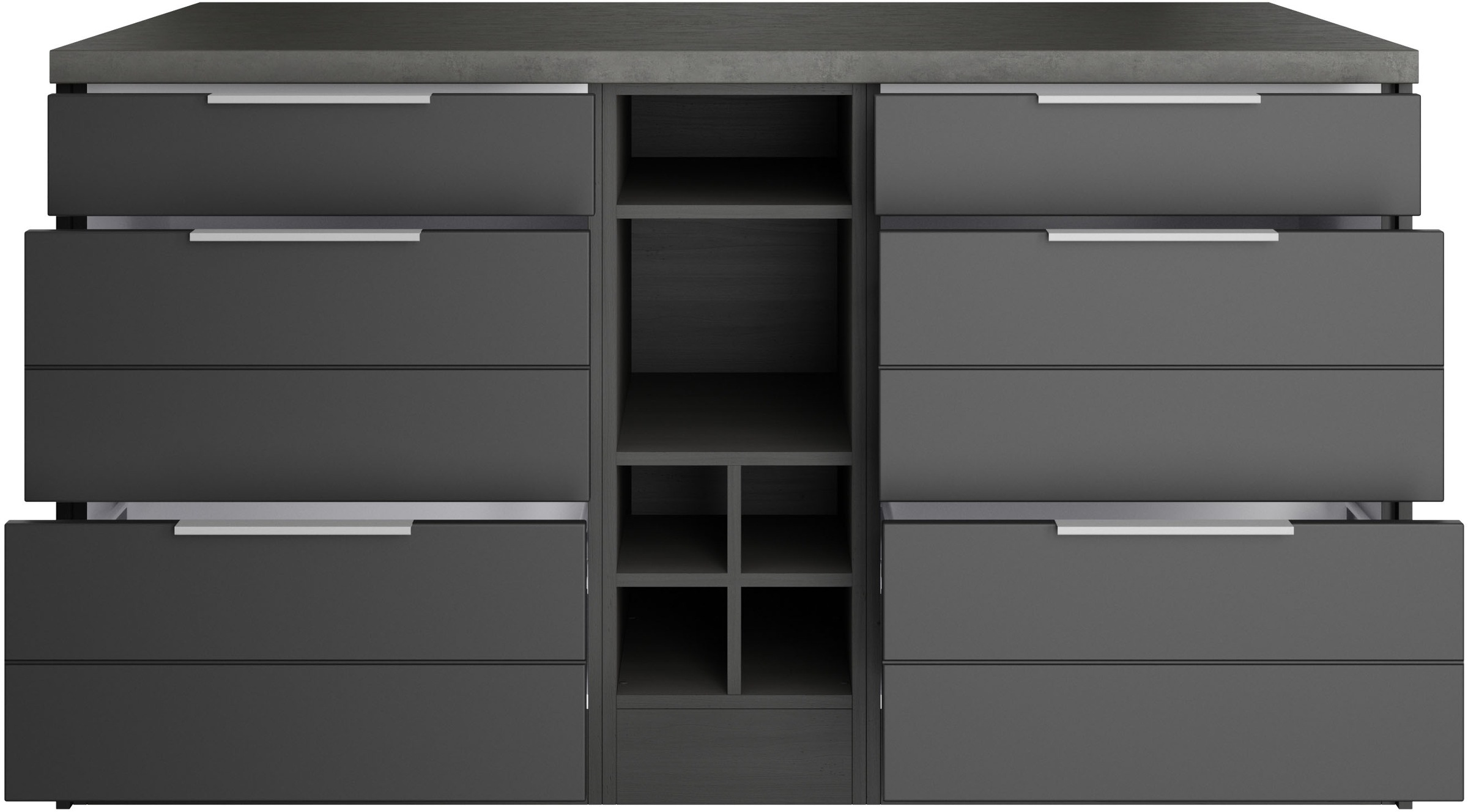 KOCHSTATION Kücheninsel »KS-Luhe, Breite 153 cm, mit Flaschenregal«, MDF-Fronten, Arbeitsplatte 38mm stark