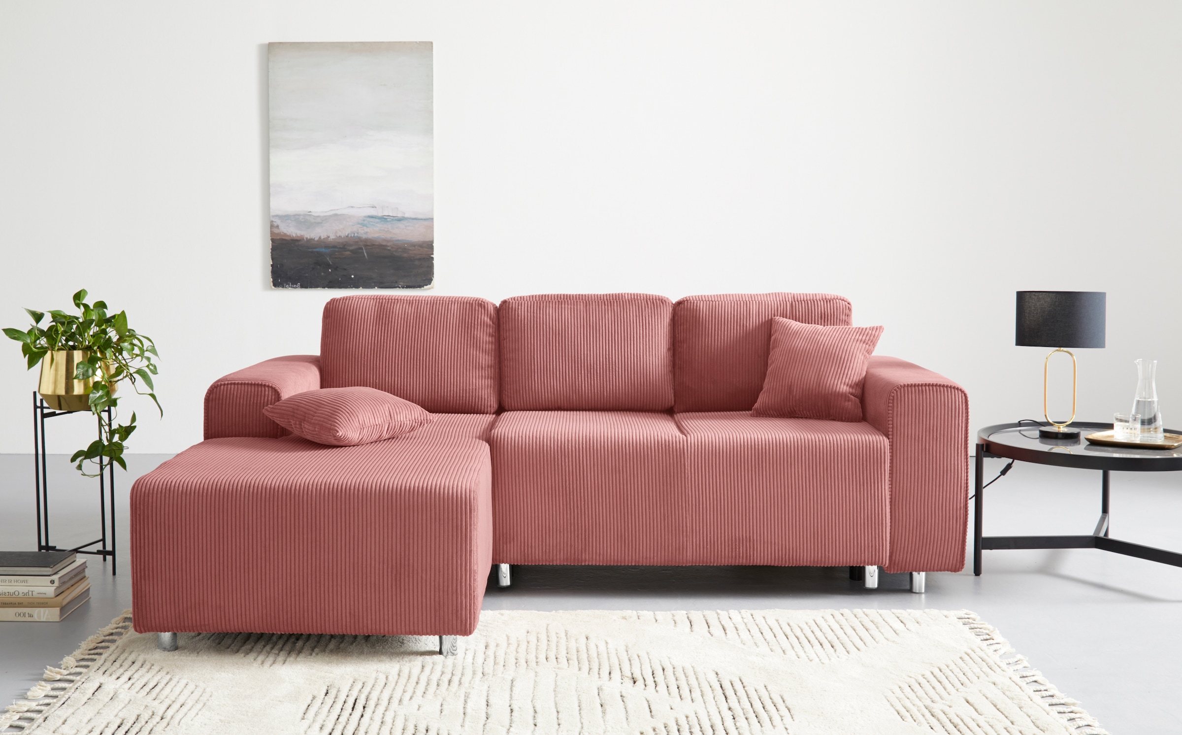 Home affaire Ecksofa "Györ", L-Form, wahlweise mit Bettfunktion und Bettkas günstig online kaufen
