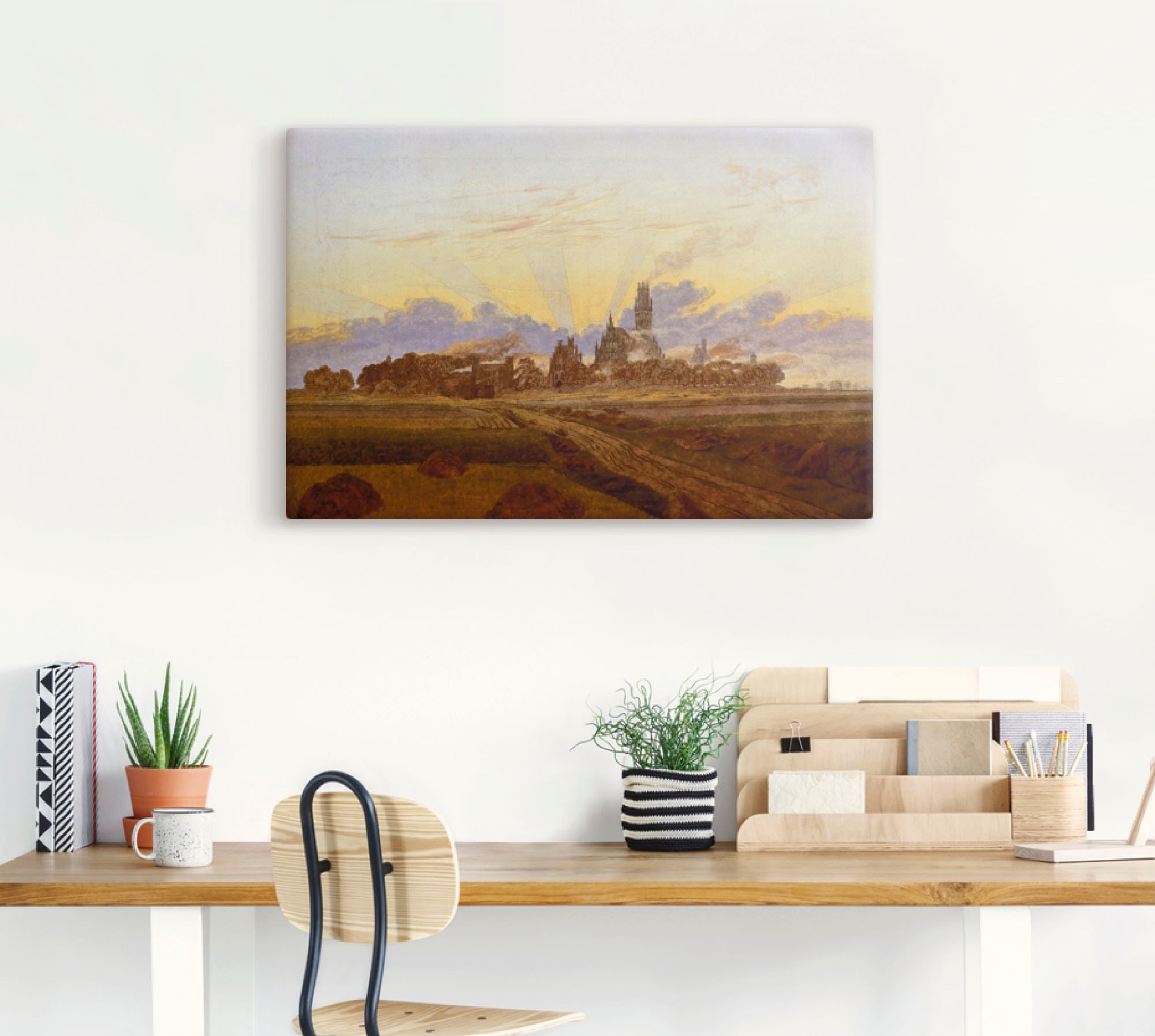 Artland Wandbild »Das brennende Neubrandenburg. 1835.«, Europa, (1 St.), als Alubild, Leinwandbild, Wandaufkleber oder Poster in versch. Größen