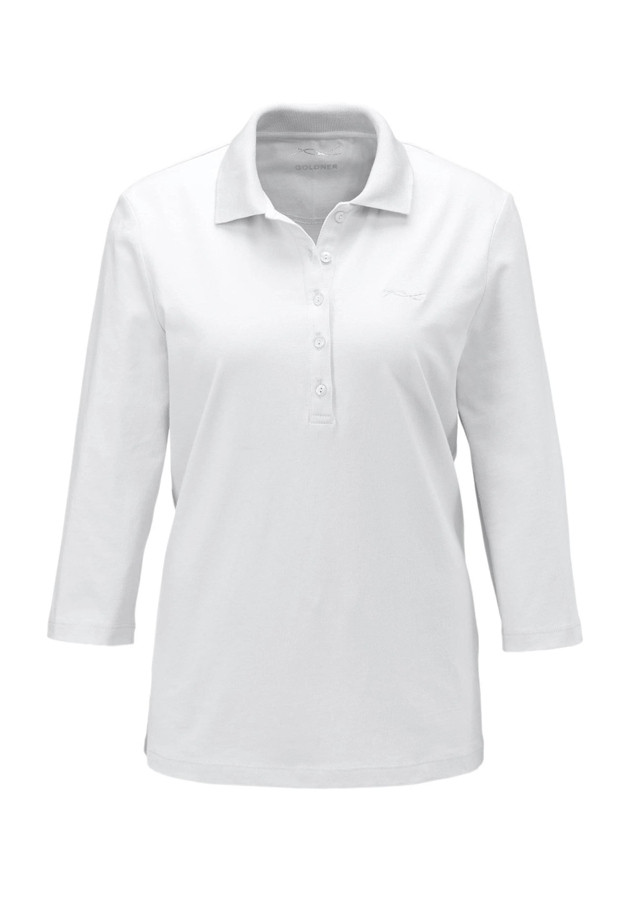 GOLDNER Poloshirt "Baumwollshirt mit Glanzakzenten" Ohne
