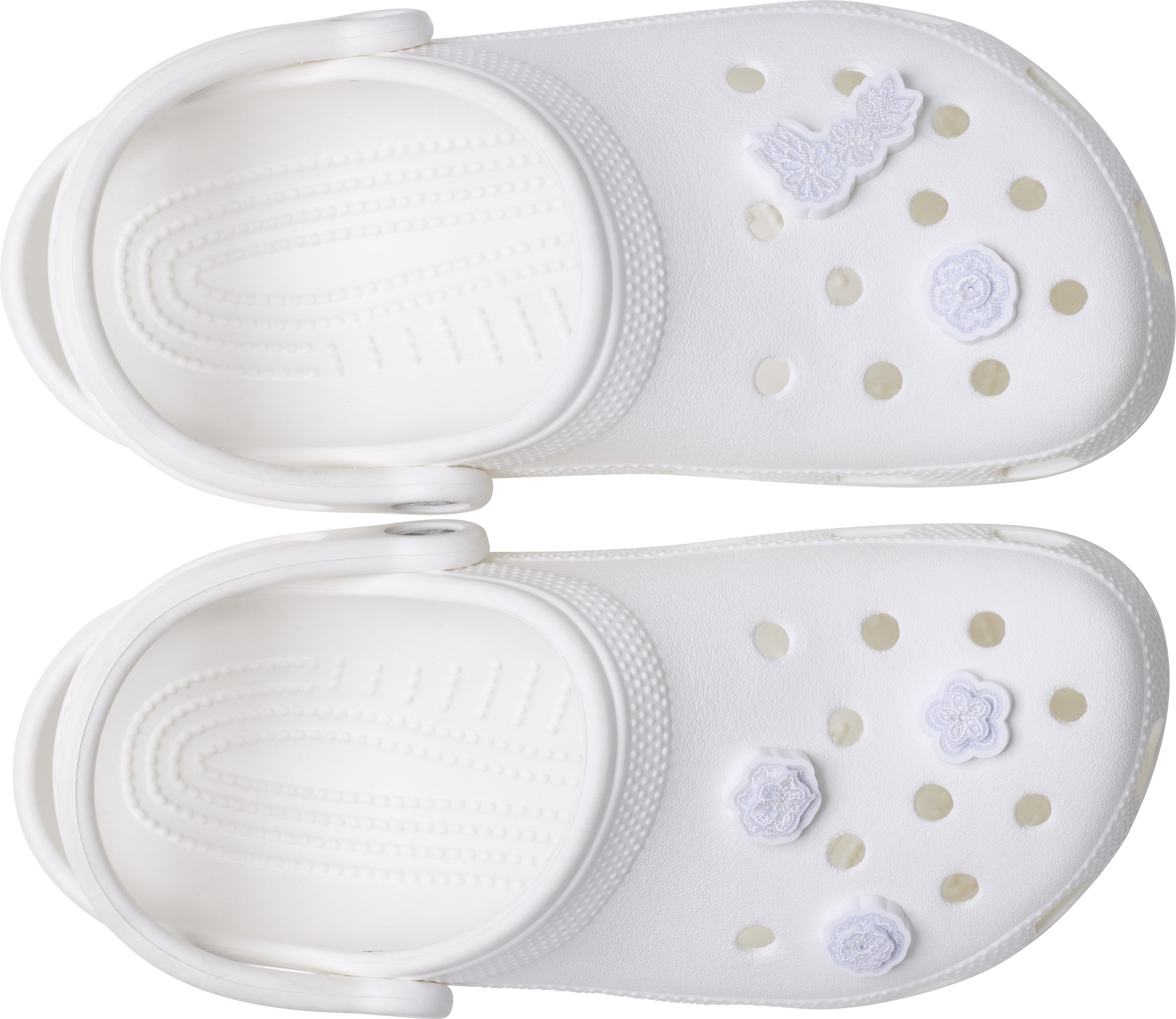 Crocs Schuhanstecker »Jibbitz "White Elegant Floral«, (Set, 5 tlg., Kein Spielzeug. Nicht für Kinder unter 3 Jahren geeignet), Schuh Charms mit besticktem Vintage Design