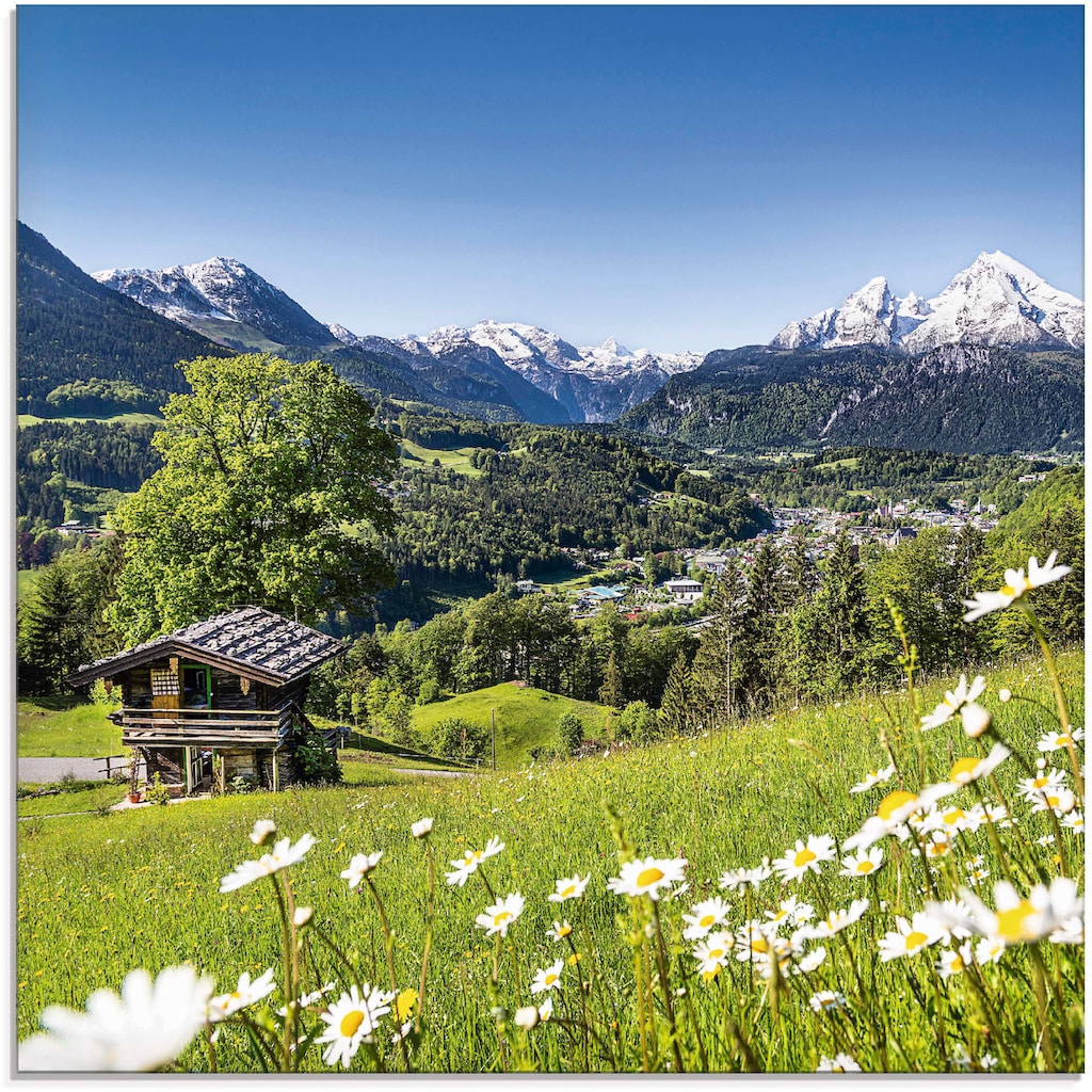 Artland Glasbild »Landschaft in den Bayerischen Alpen«, Berge, (1 St.)