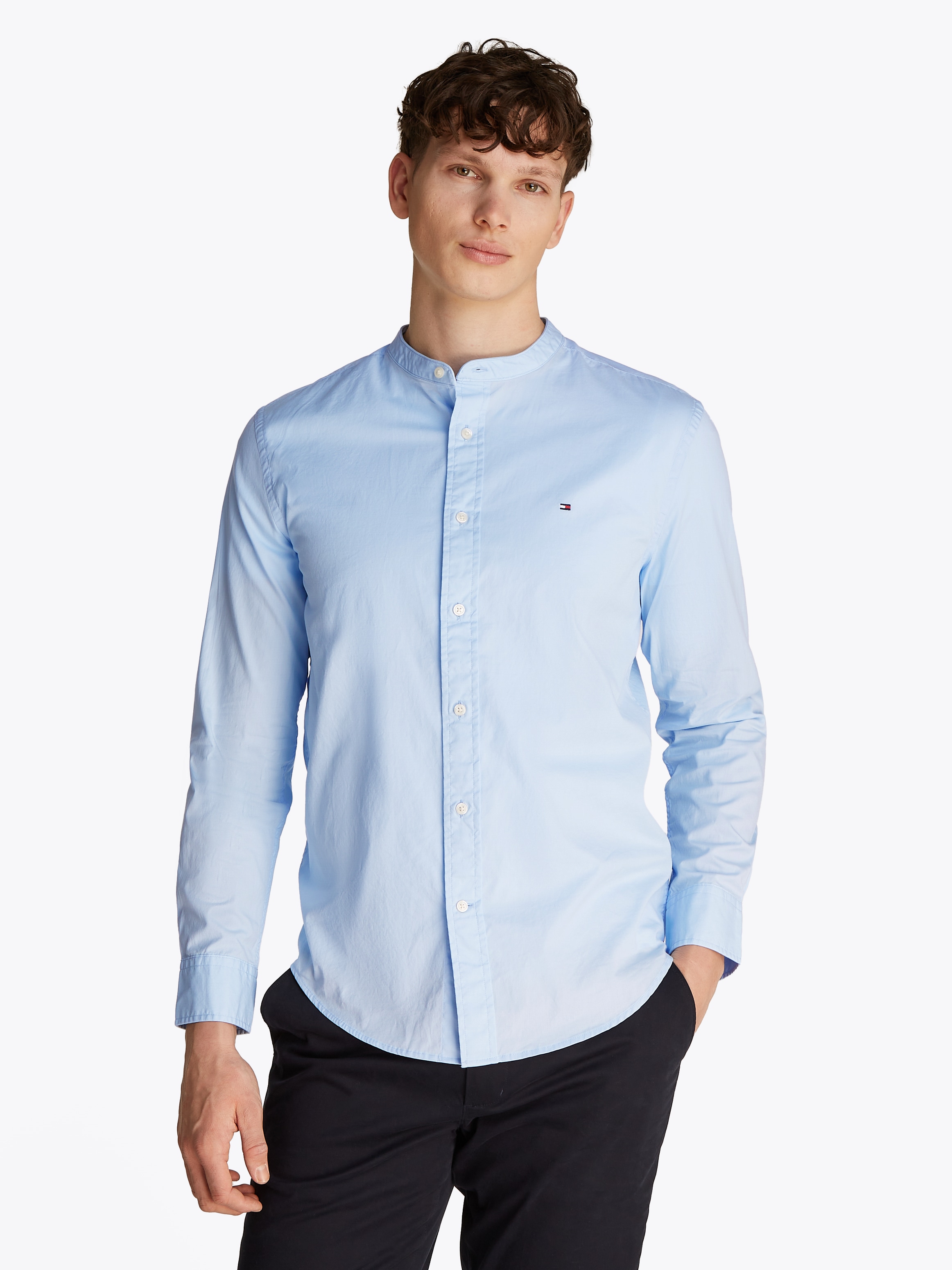 Tommy Hilfiger Langarmhemd "FLEX POPLIN SOLID MAO RF SHIRT" günstig online kaufen