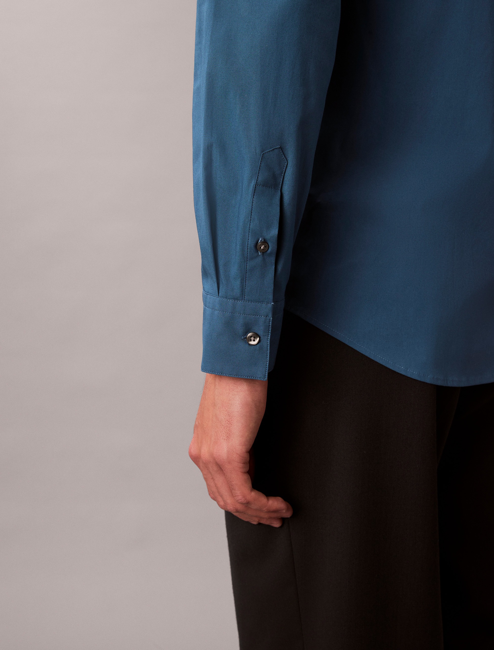 Calvin Klein Langarmhemd »LONG SLEEVE SOLID STRETCH SLIM SHIRT«, in Unifarbe