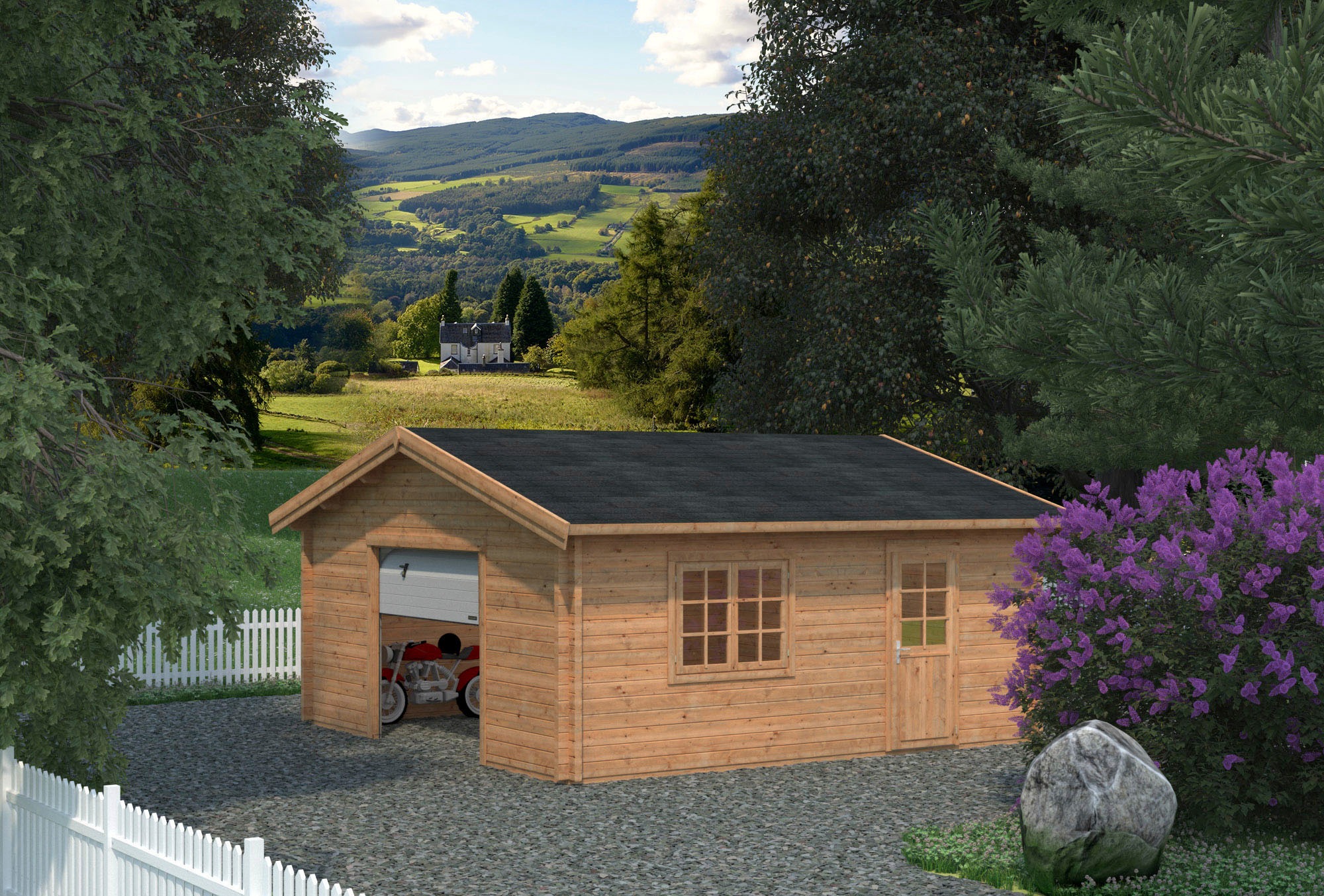 Palmako Garage »Roger«, BxTxH: 622x596x312 cm, mit Sektionaltor, hellbraun