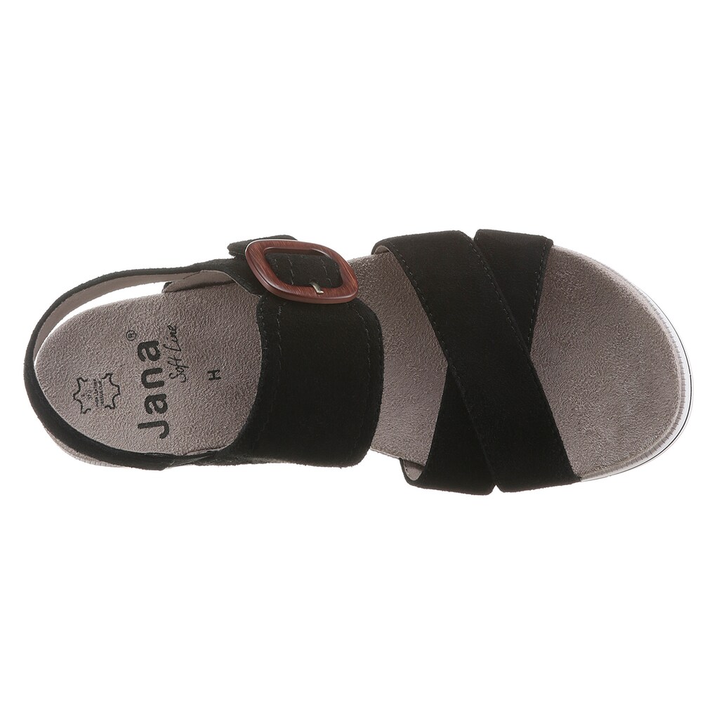 Marken Jana Jana Keilsandalette, mit großer Zierschnalle schwarz Marken Jana Jana Keilsandalette, mit großer Zierschnalle schwarz