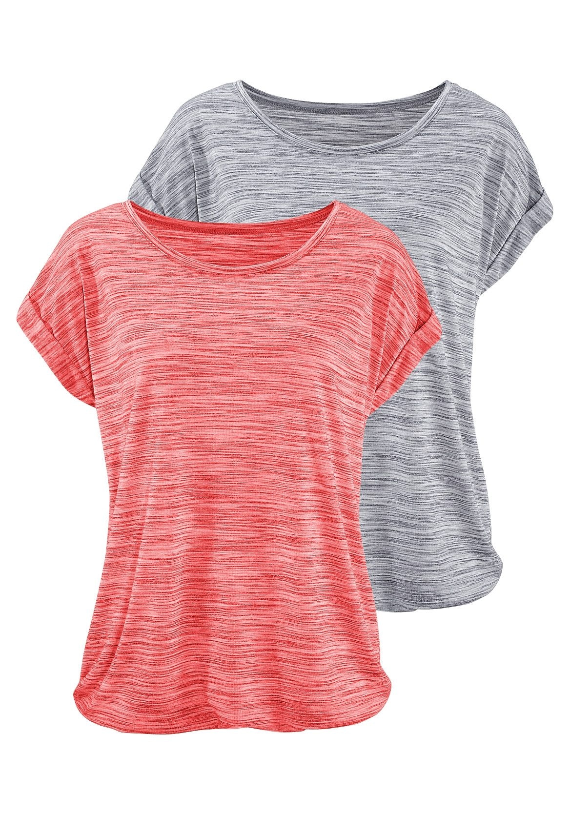 Beachtime by Lascana Kurzarmshirt "mit Struktureffekt" 2er-Pack, aus luftiger Qualität