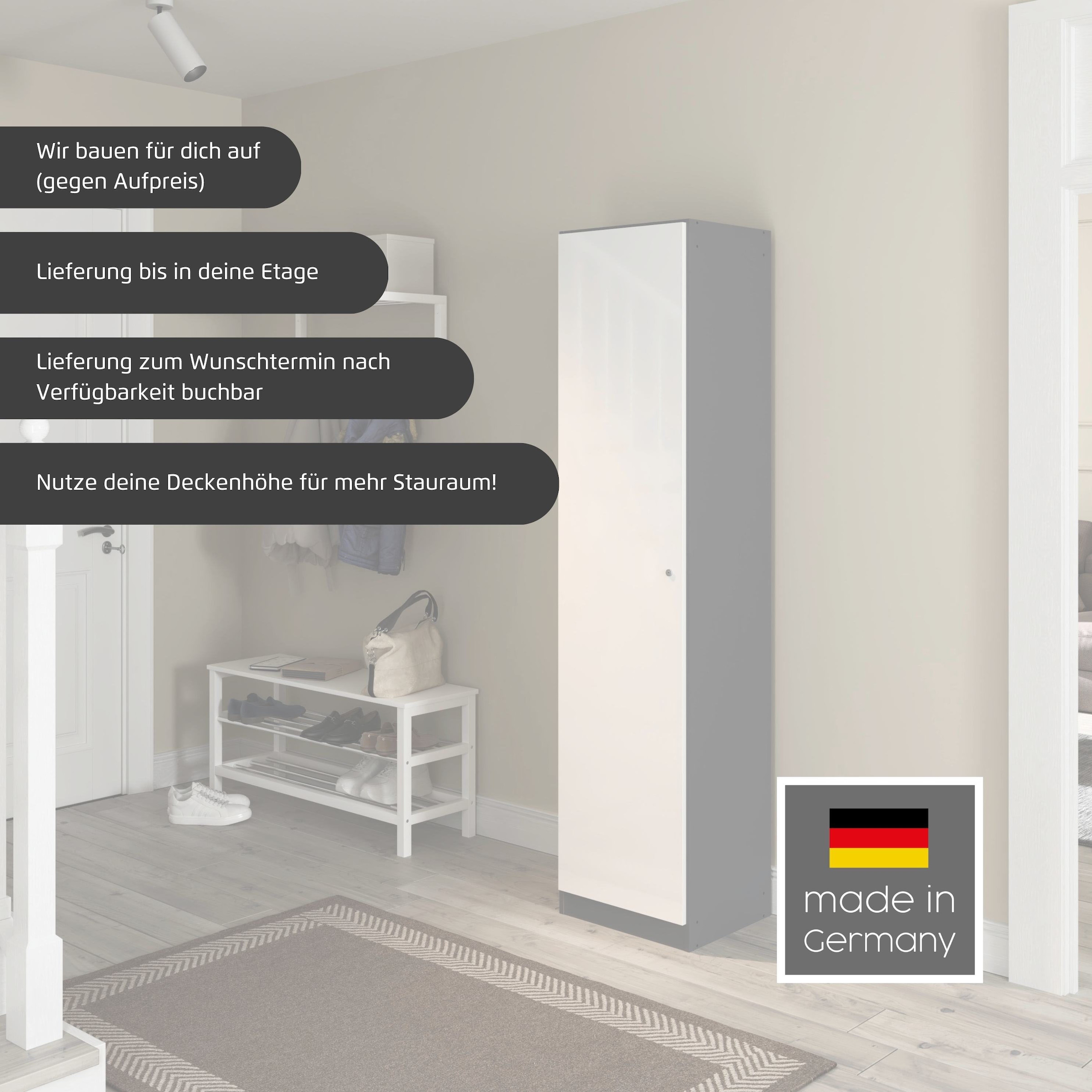 rauch Mehrzweckschrank »Garderobe Kleiderschrank Schrank Schuhschrank Putzschrank MINOSA« Breiten 47/69/91/136 cm, Höhen 197/210 cm, 