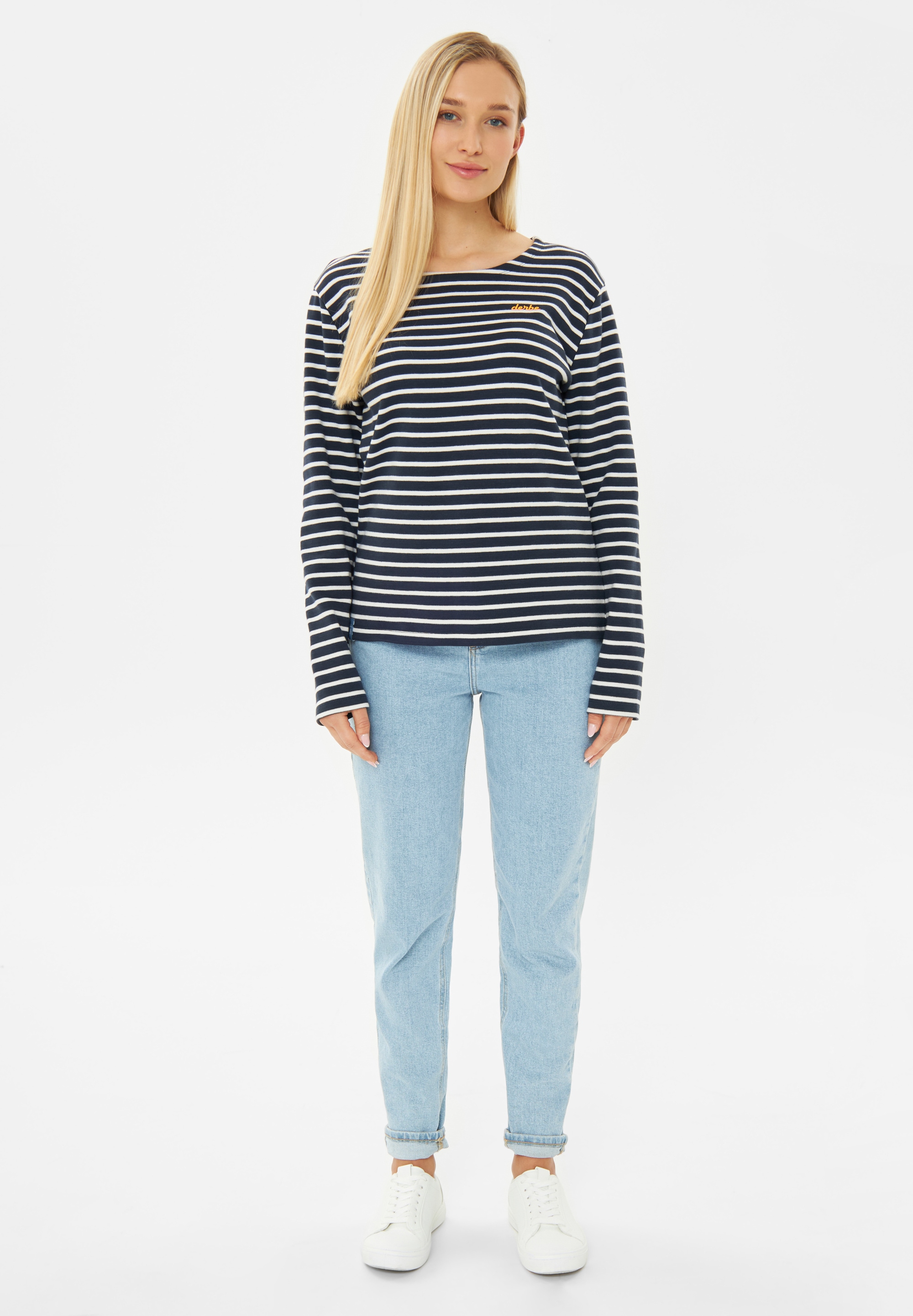 Derbe Langarmshirt »Interstriped«, French terry, gestreift, hochwertiger Stick