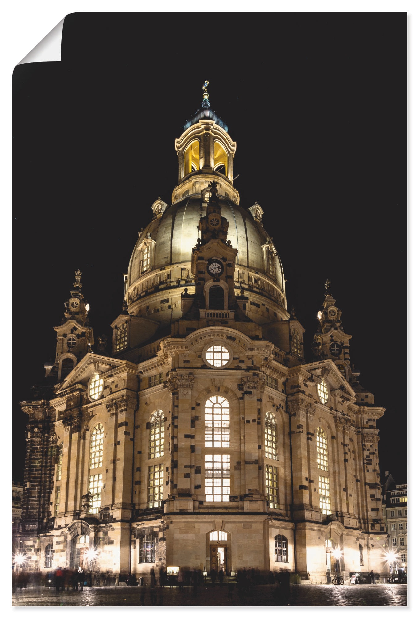 Artland Wandbild "Erleuchtete Frauenkirche in Dresden", Gebäude, (1 St.), a günstig online kaufen