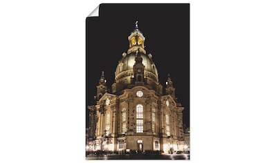 Wandbild »Erleuchtete Frauenkirche in Dresden«, Gebäude, (1 St.)