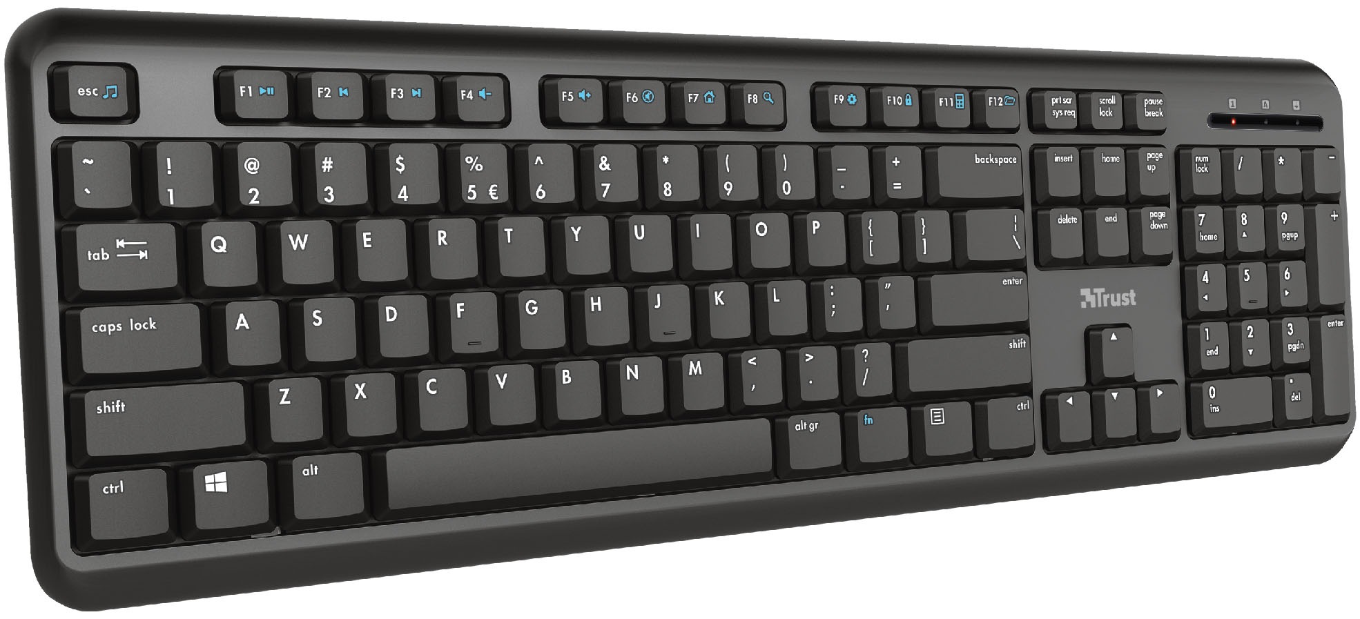 Trust Tastatur »TK-350« (Fn-Tasten | Windows-Sperrtaste | Ziffernblock)