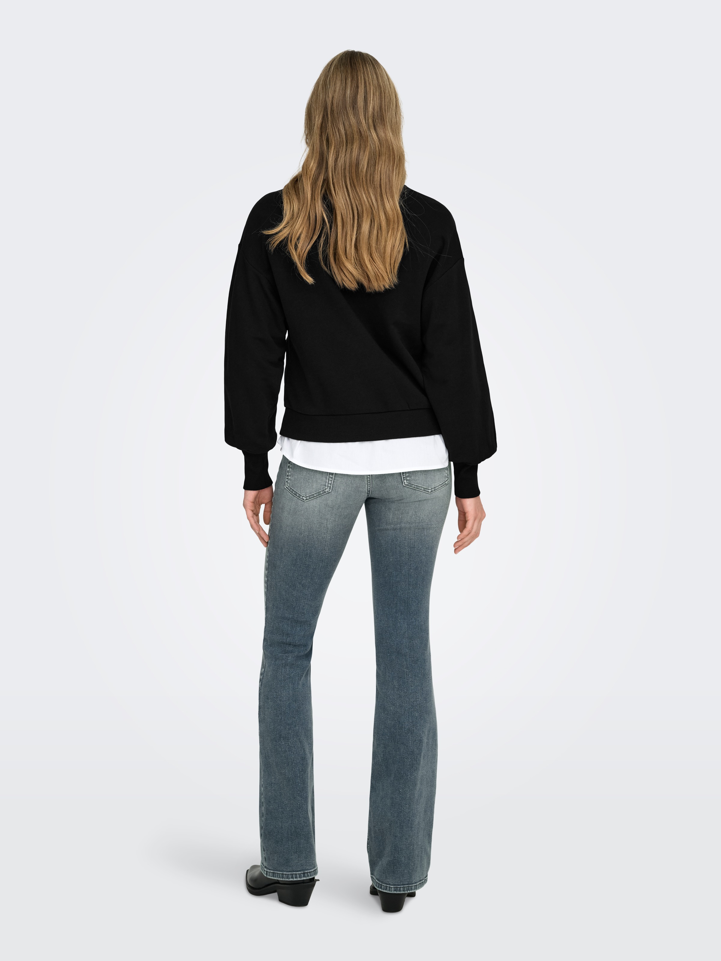 ONLY Sweatshirt »ONLCAMELA BROOKE GLITTER LS ONECK UB SWT«, Baumwollmischung, regular fit, Rundhals
