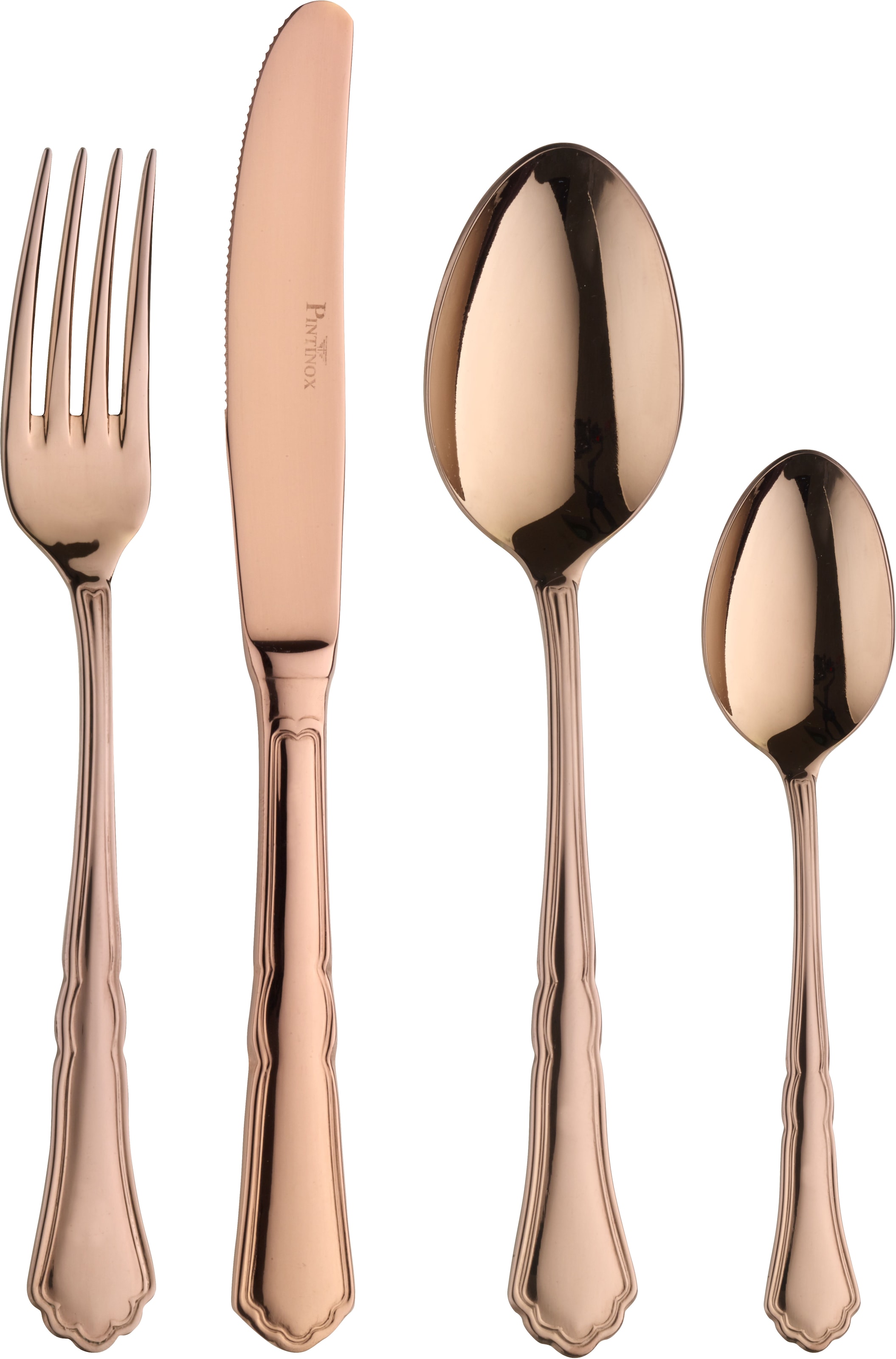 PINTINOX Besteck-Set »Settecento Treasure Bronze«, (Set, 30 tlg.), Optik Bronze PVD Beschichtung
