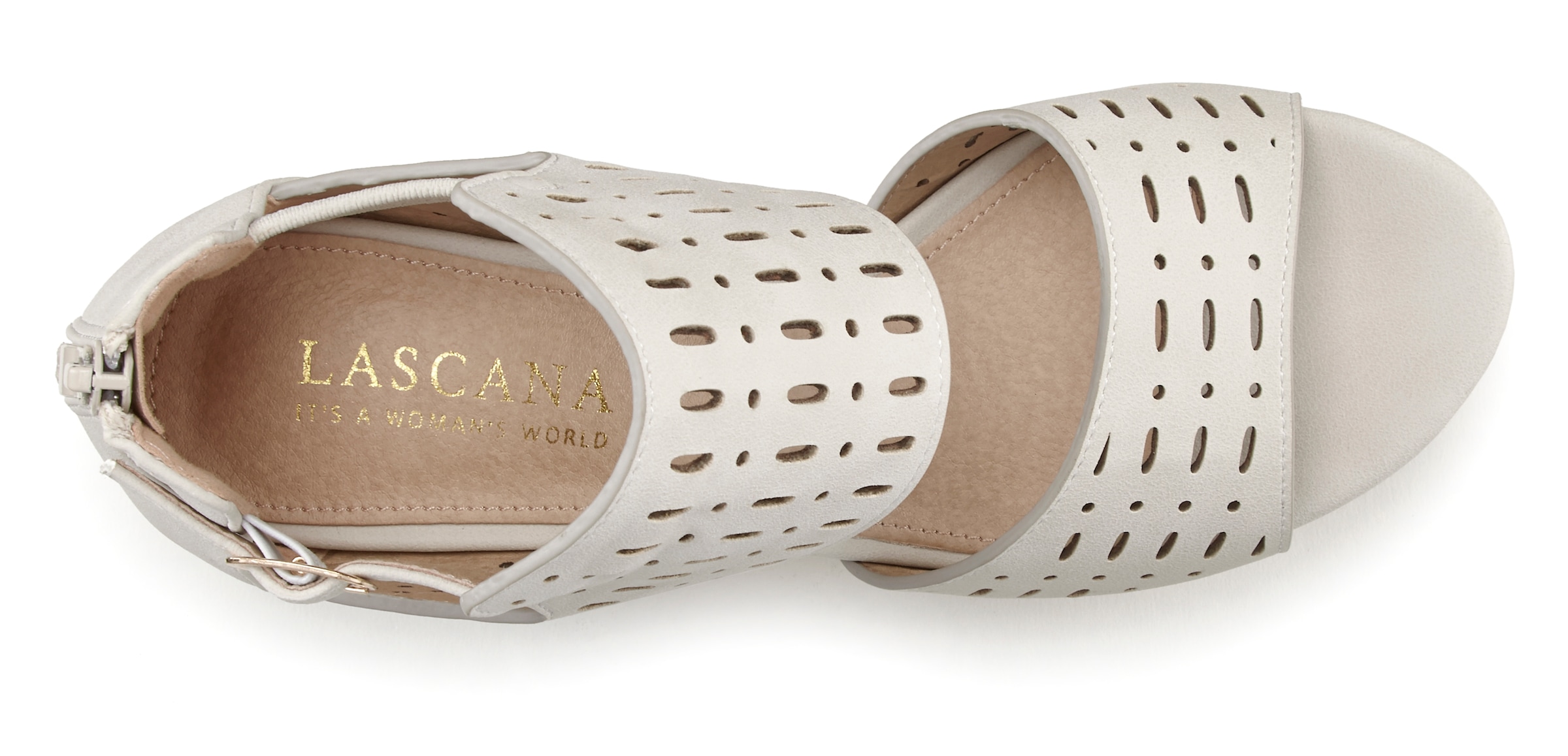 LASCANA Riemchensandalette »Sommerschuh«, Sandale, Sommerschuh mit Blockabsatz und Cut-Outs VEGAN