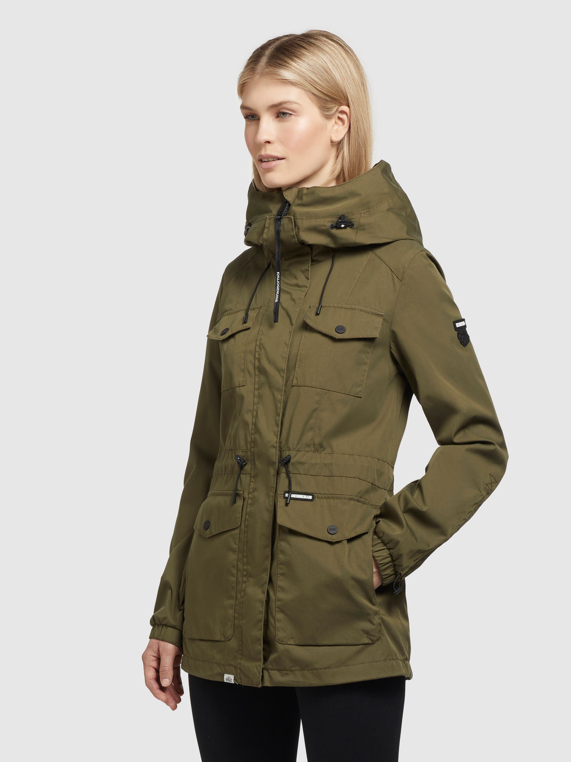 khujo Military-Jacke »ELST«, (1 St.), mit Kapuze, mit hoch schließender Kapuze