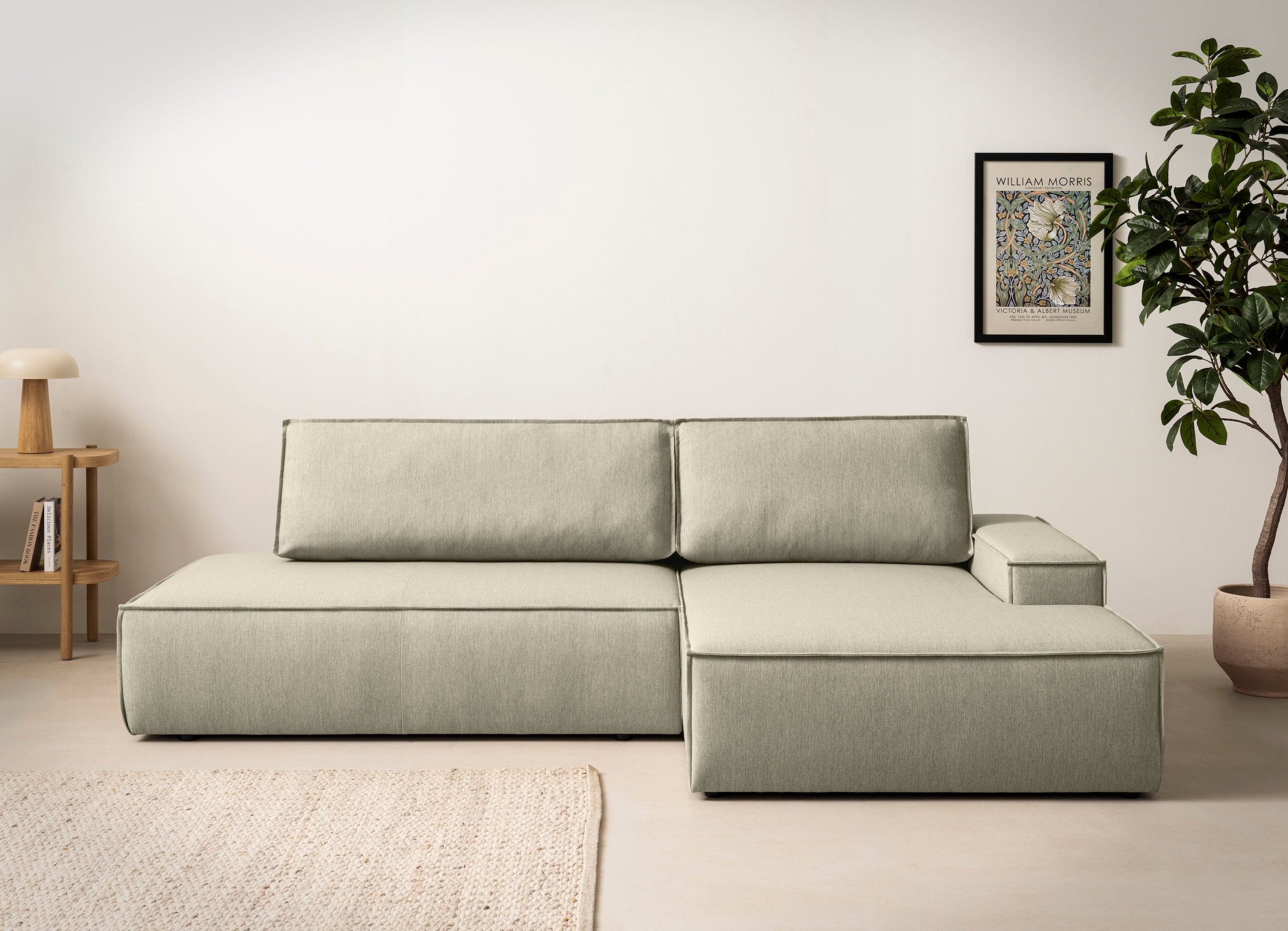 Home affaire Ecksofa "SHERWOOD, Schlafsofa in L-Form offen (275cm), Cord, L günstig online kaufen